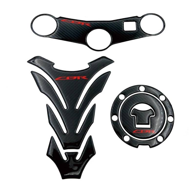 XNASU Personalisiert Für Honda CBR600RR CBR 600 RR 2003 2004 Aufkleber Tank Pad Öl Tankdeckel Abdeckung Triple Clamp Aufkleber(Black 1a) von XNASU