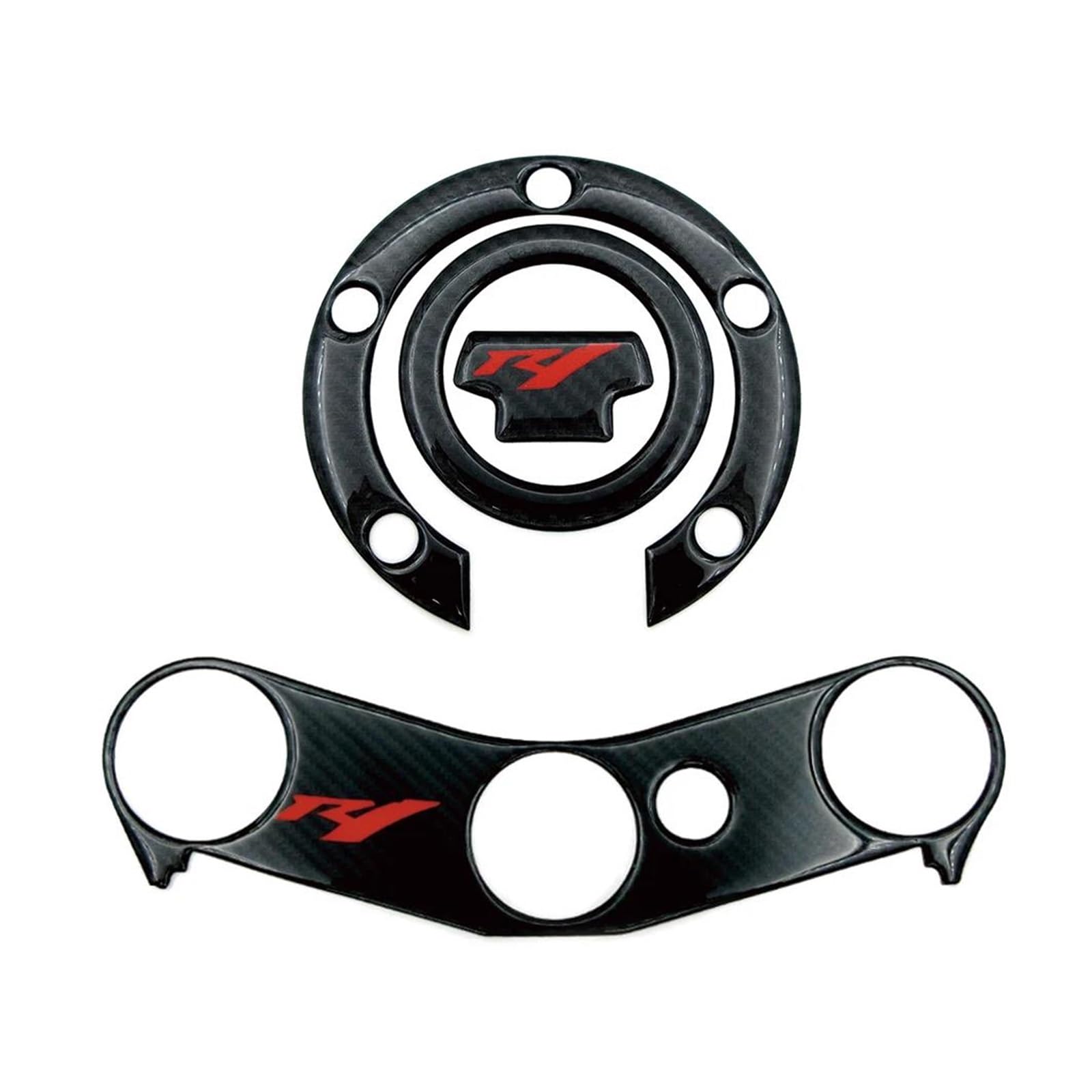 XNASU Personalisiert Für Yamaha R1 YZFR1 ZF1000 2002-2006 3D Aufkleber Öl Gas Kraftstoff Tank Pads Schutz Triple Clamp Aufkleber(Black 1c) von XNASU