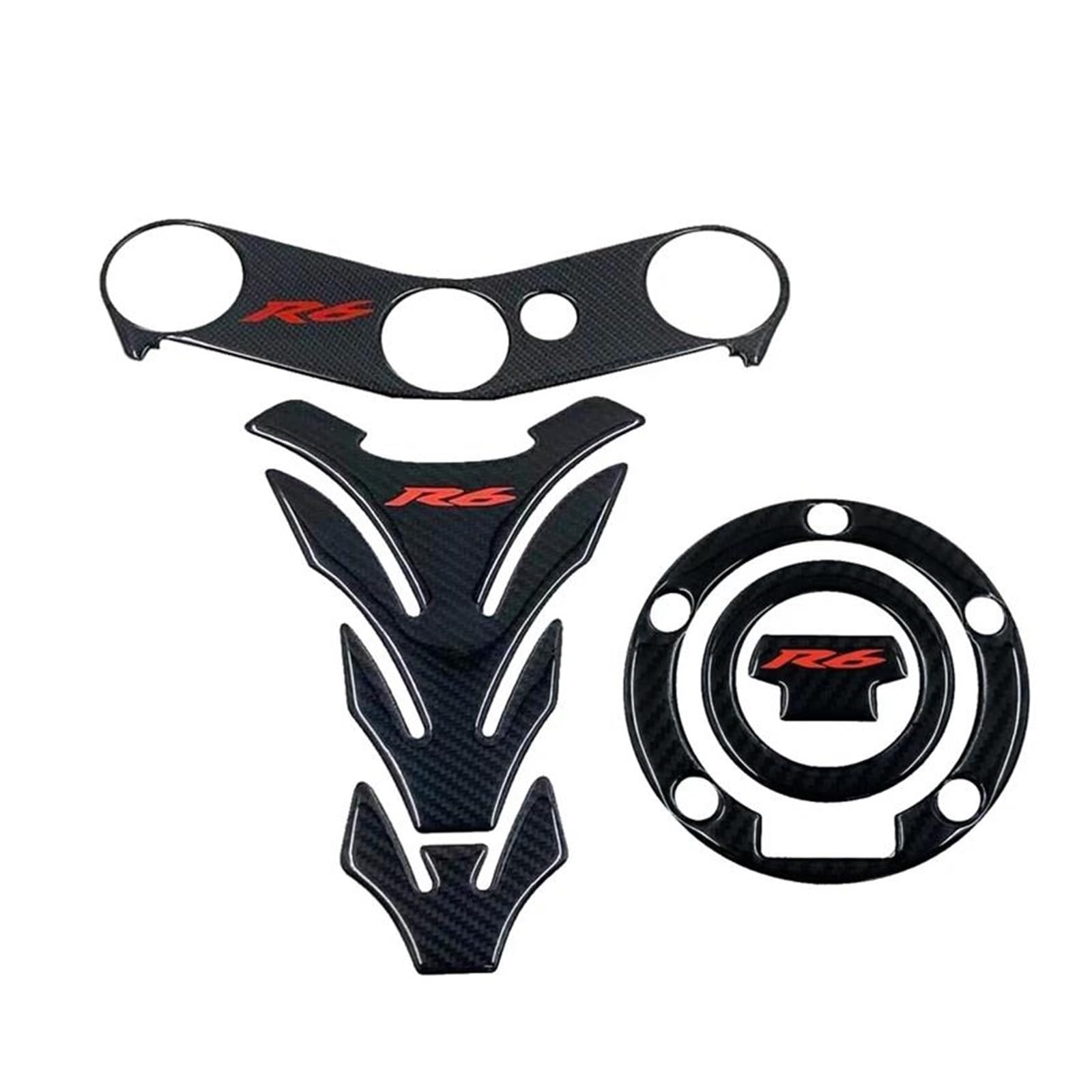 XNASU Personalisiert Für Yamaha YZFR6 YZF R6 600 2006-2016 Aufkleber Pad Triple Tree Top Clamp Oberen Frontschutz Aufkleber(Black 11A) von XNASU