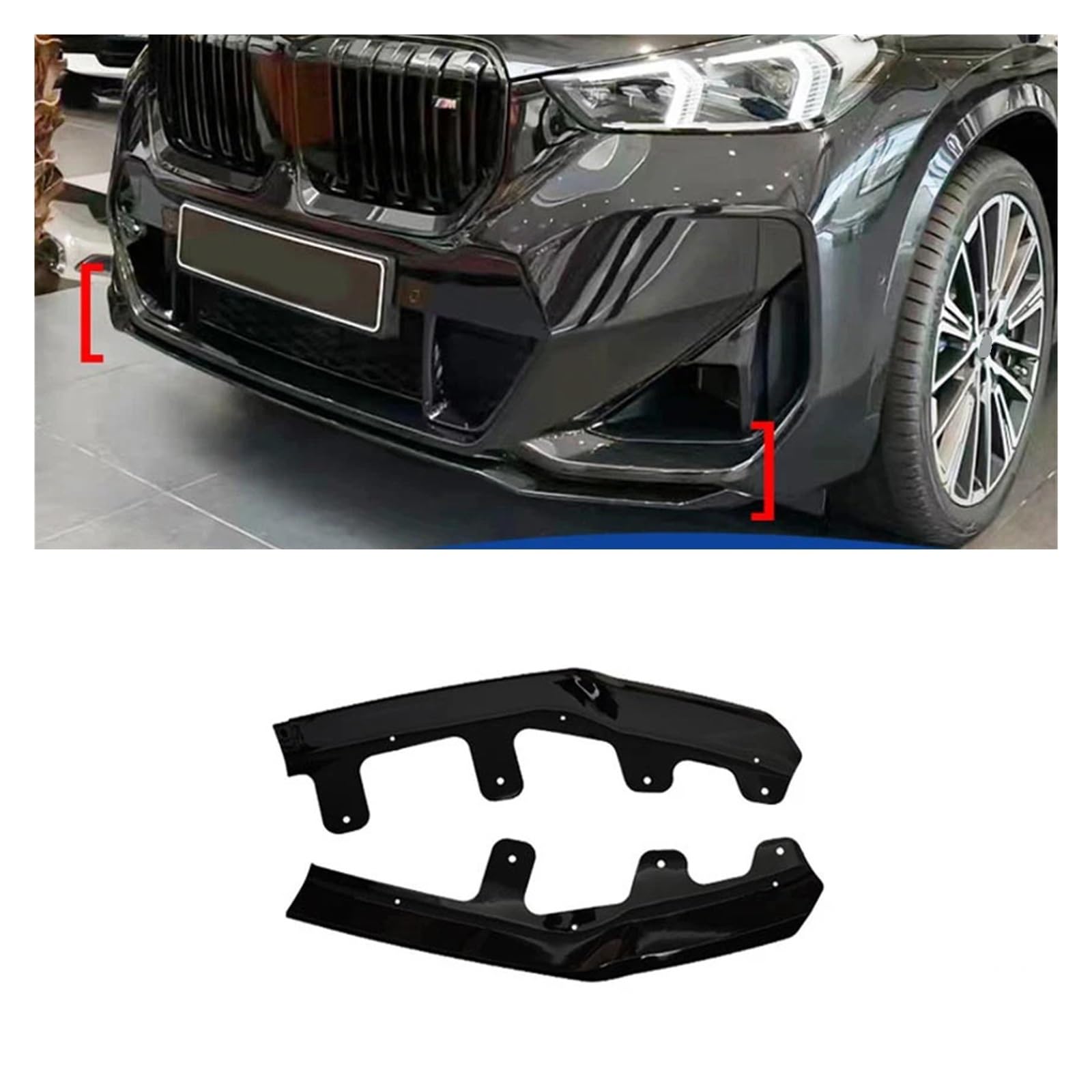 2-teiliger MP Original-Autolochmontage Frontstoßstangenspoilerlippen-Bodykit Carbon-Look Kompatibel for BMW X1 U11 Sportversion 2023+(Carbon Look) von XNBHZKKRN