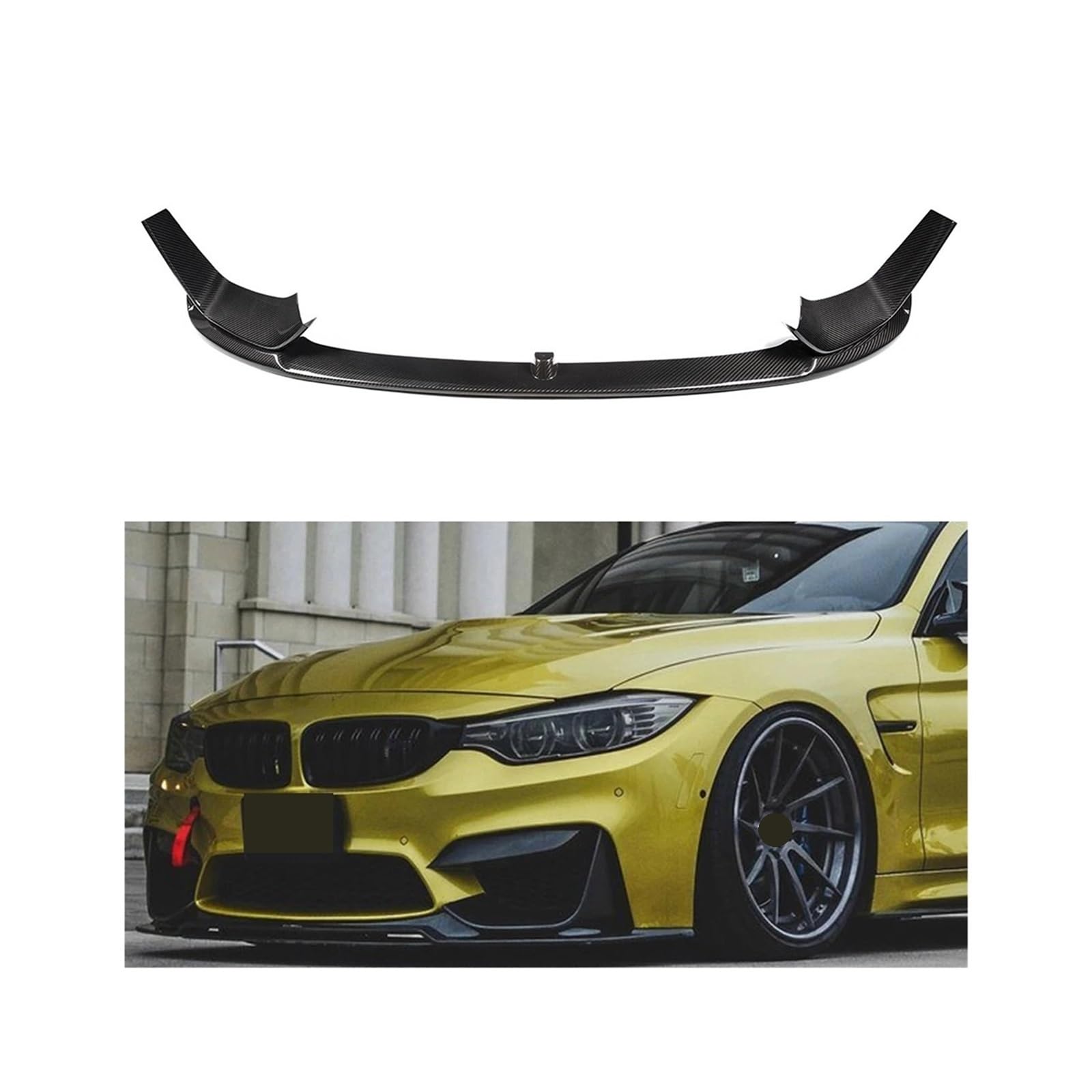 3 PCS Dry Carbon Fiber Front Bumper Lip Canards Kompatibel for BMW F80 F82 F83 M3 M4 2014-2020 Spoiler Splitter Flap Wings Auto Styling von XNBHZKKRN