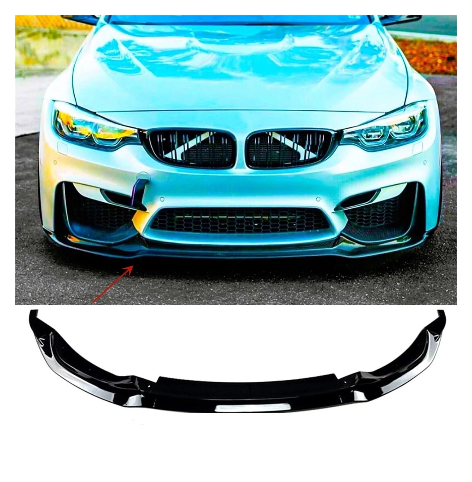 Auto Front Stoßstange Splitter Lip Spoiler Kompatibel for Bmw F80 F82 F83 M3 M4 V Stil 2015-2020 Diffusor Bodykits abdeckung Schutz Protector Kits(Carbon look) von XNBHZKKRN