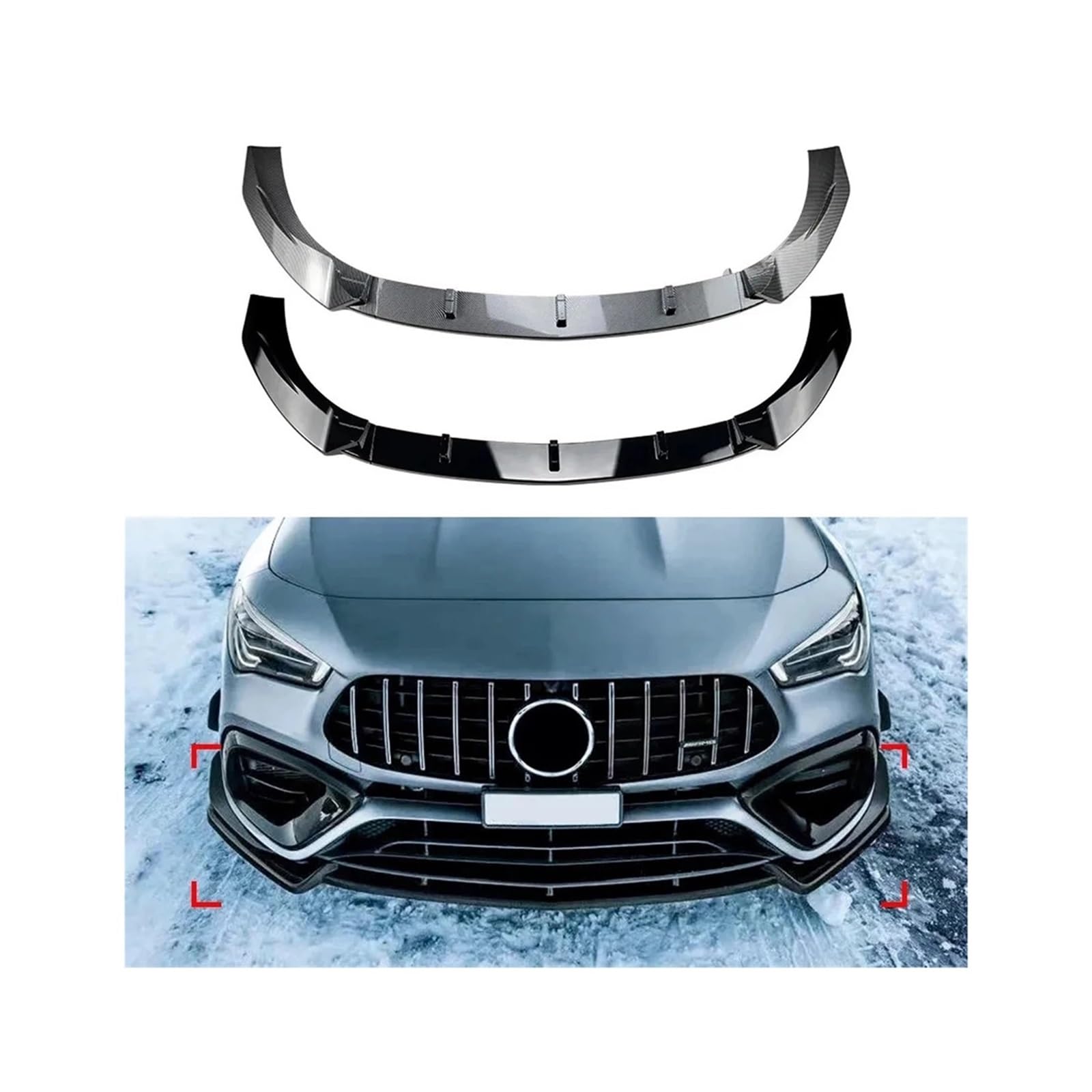 Auto Frontspoiler Spoiler Kompatibel for Benz CLA Klasse C118 CLA45 AMG 2020 2021 2022(Carbon look) von XNBHZKKRN