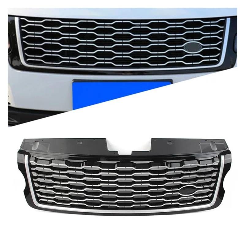 Auto Vorderen Stoßfänger Oberen Mesh Grille Facelift Kompatibel for Land Rover Range Rover Vogue L405 2013 2014 2015 2016 2017 LR098080 LR098084(Silver) von XNBHZKKRN