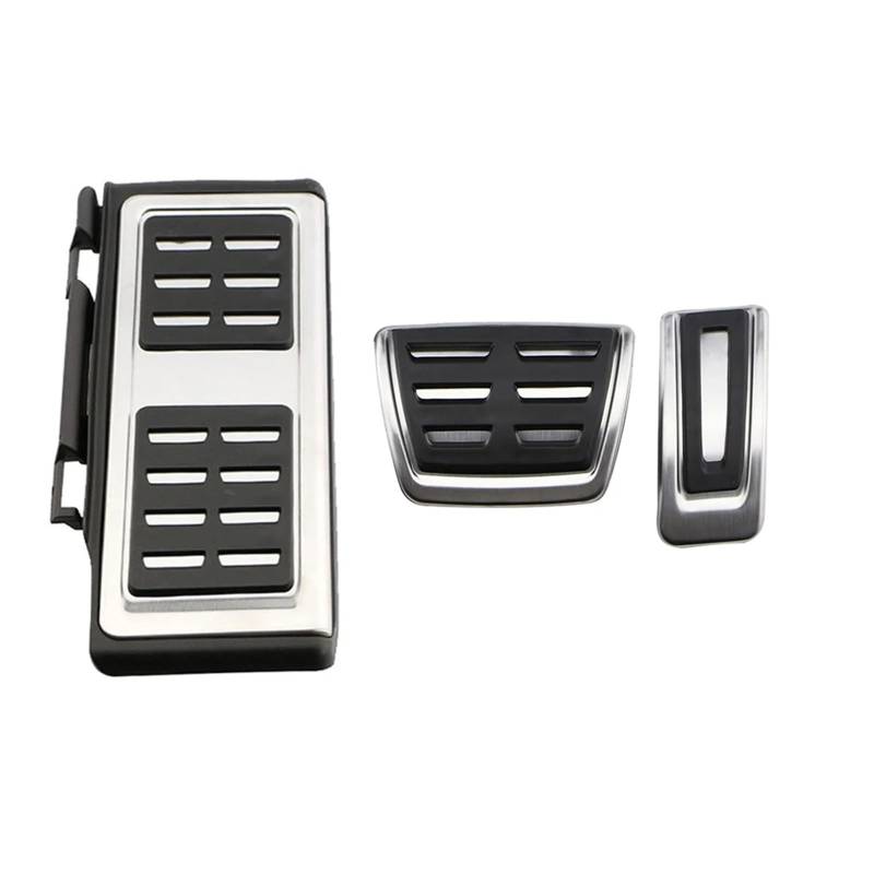 XNFUR Autopedalabdeckung, passend for VW, passend for Golf, 7 8 GTI Passat B8 Polo A05 6C GP, Edelstahl, Kraftstoffbremspedalauflage, Fußpedal Bremspedalmatte(AT With Rest) von XNFUR