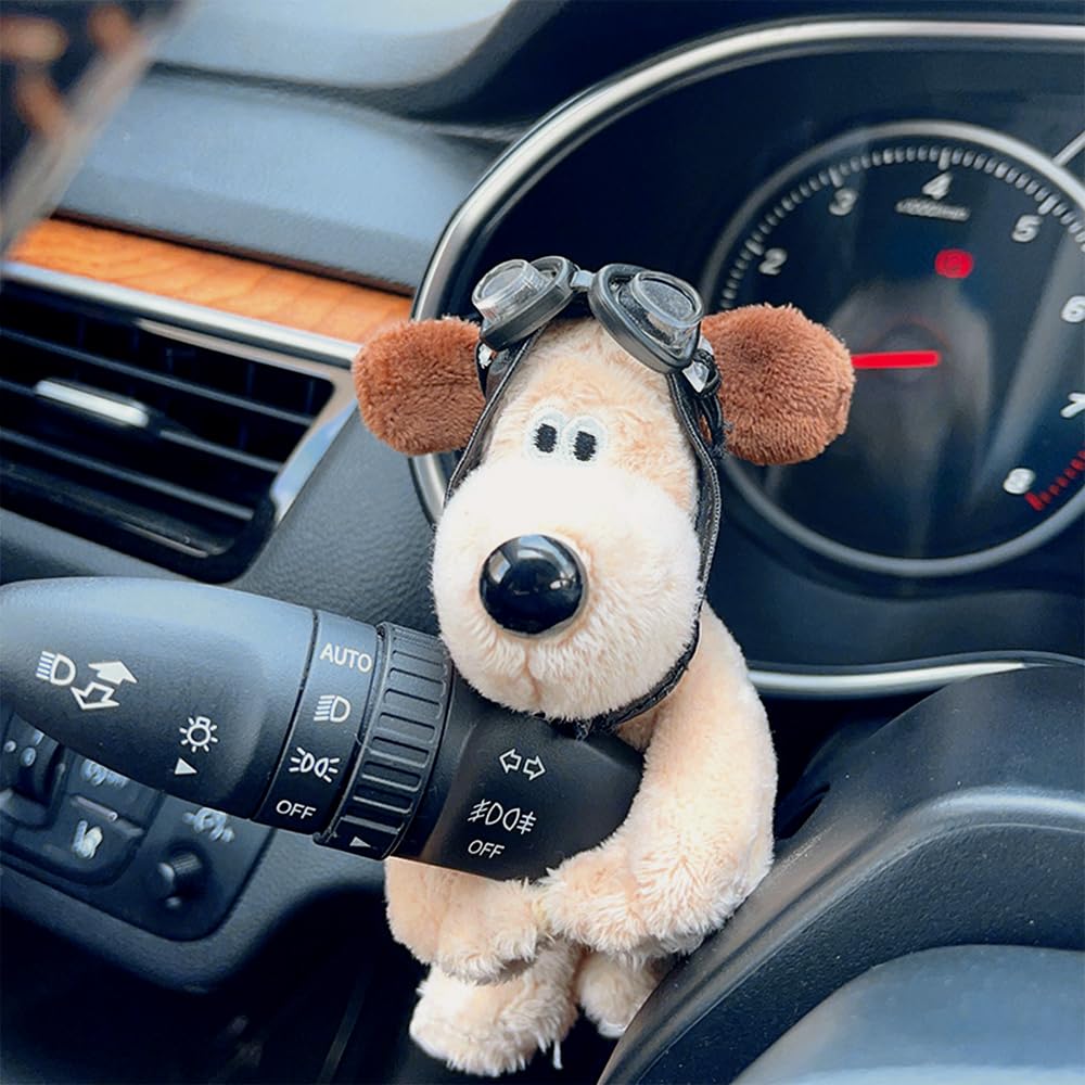 XPJBKC Autodekoration Hund, Kreative Auto Deko Innenraum, Plüschhund Auto Zubehör Innenraum Deko, Süßer Hund Auto Armaturenbrett Dekorationen, Personality Auto-Blinker-Wischer-Dekoration von XPJBKC