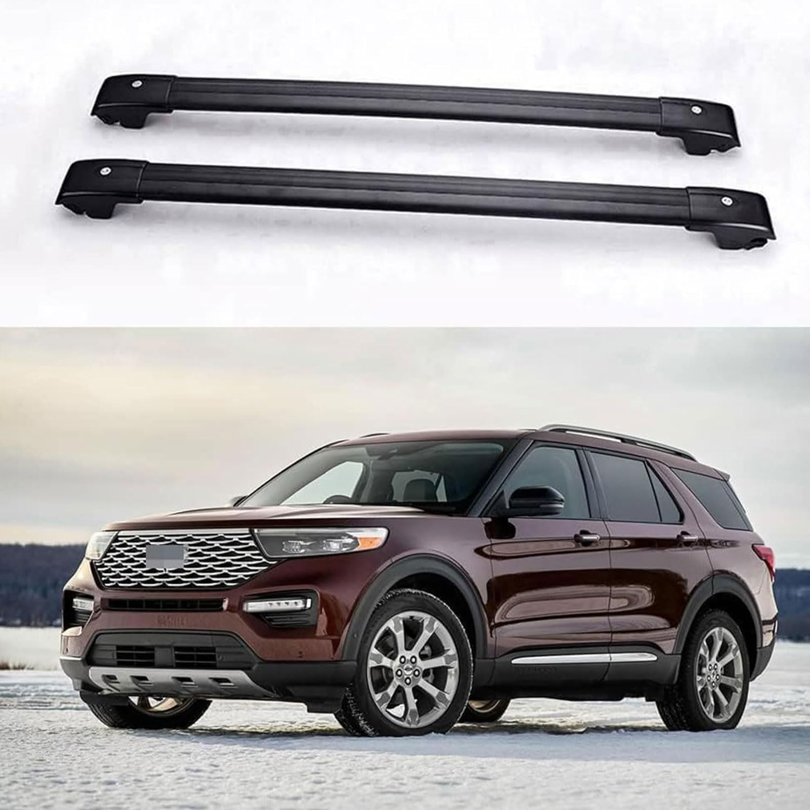 Dachgepäckträger-Querträger kompatibel für Ford Explorer 2021 2022, Dachreling-Querträger, Dachgepäckträger von XPZBTV