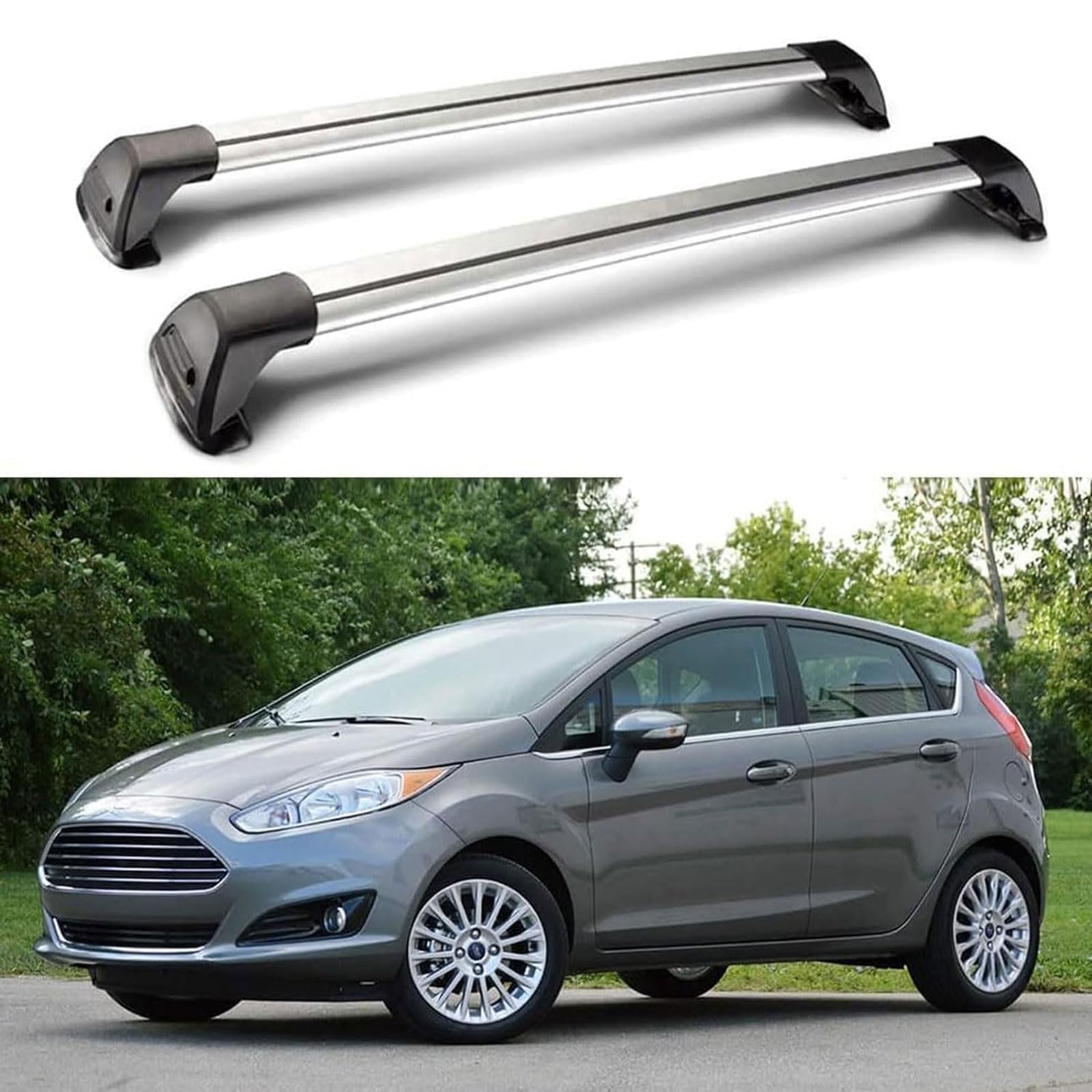 Dachgepäckträger-Querträger kompatibel für Ford Fiesta 2009 2010 2011 2012 2013 2014, Dachreling-Querträger, Dachgepäckträger von XPZBTV