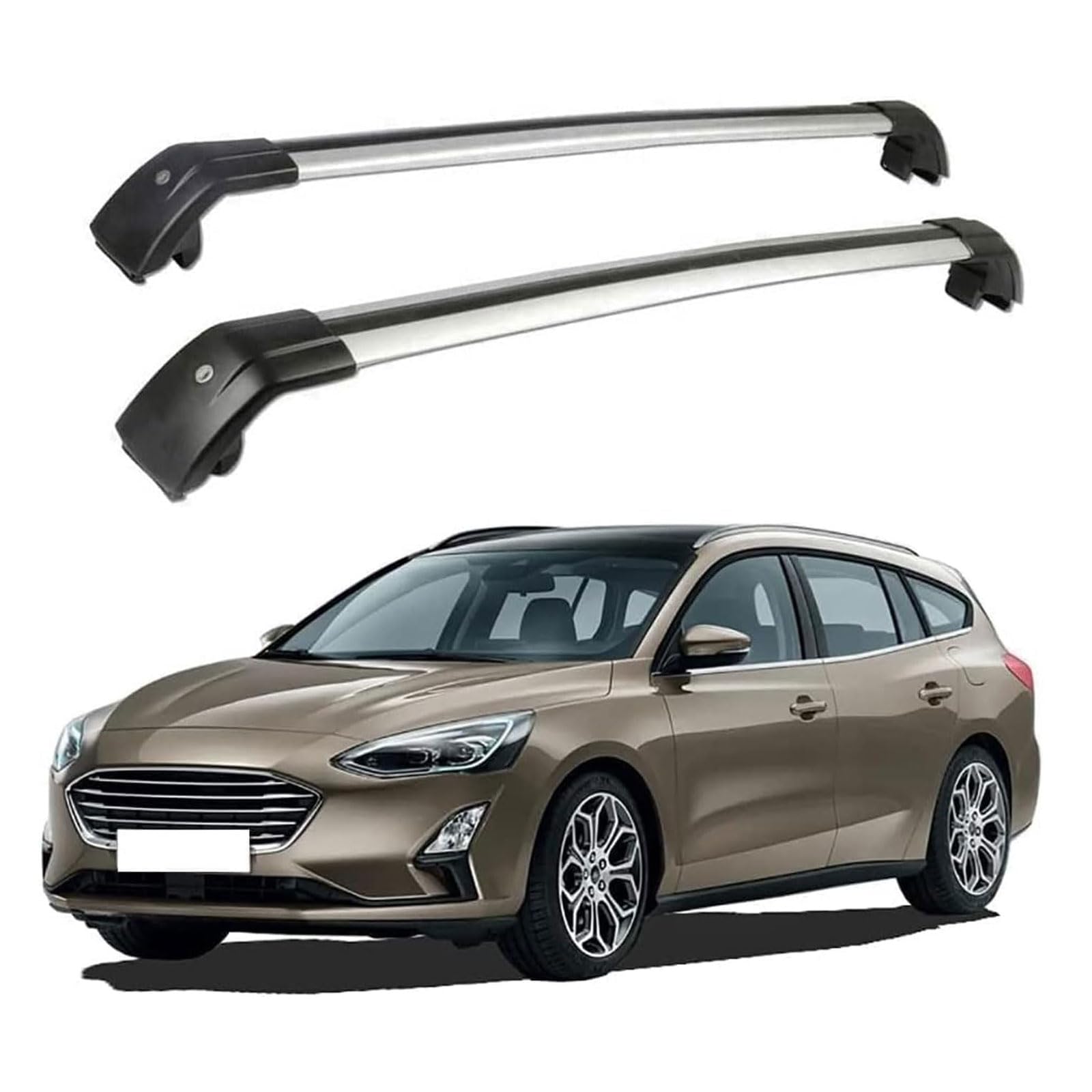 Dachgepäckträger-Querträger kompatibel für Ford Focus Estate 2018 2019 2020 2021, Dachreling-Querträger, Dachgepäckträger von XPZBTV