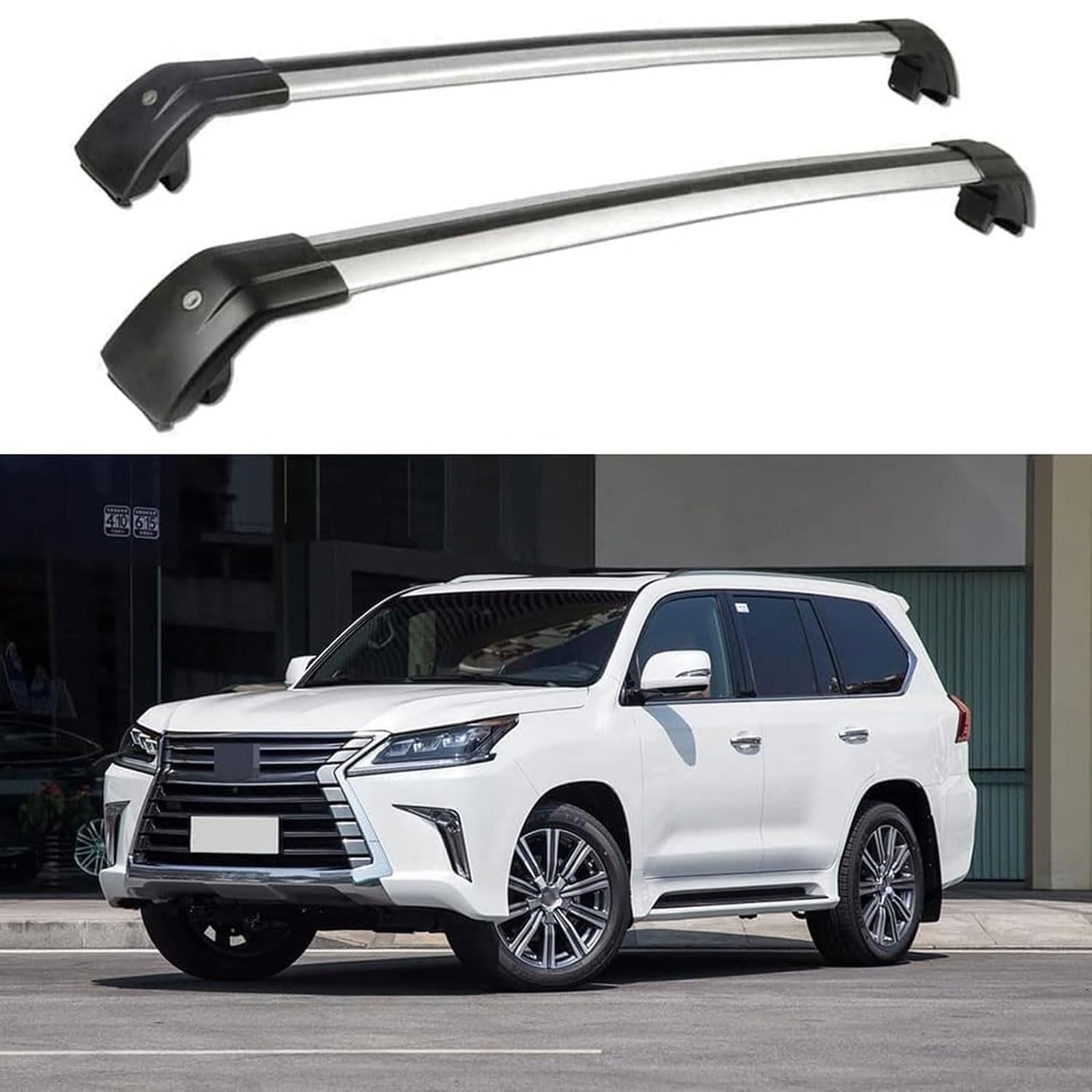 Dachgepäckträger-Querträger kompatibel für Lexus LX LX570 SUV 2016 2017 2018, Dachreling-Querträger, Dachgepäckträger von XPZBTV