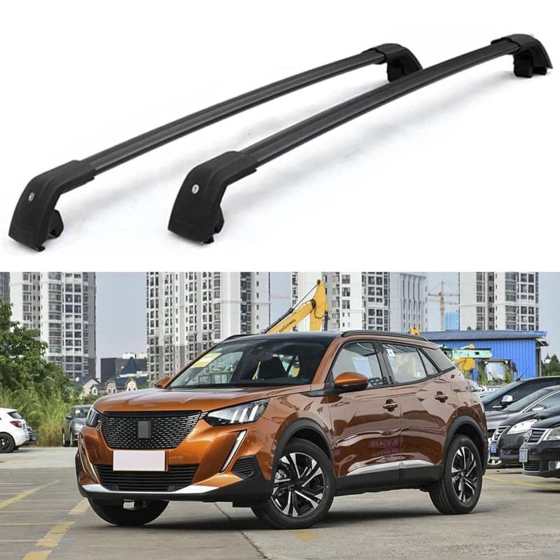 Dachgepäckträger-Querträger kompatibel für Peugeot 2008 SUV 2020 2021 2022, Dachreling-Querträger, Dachgepäckträger von XPZBTV