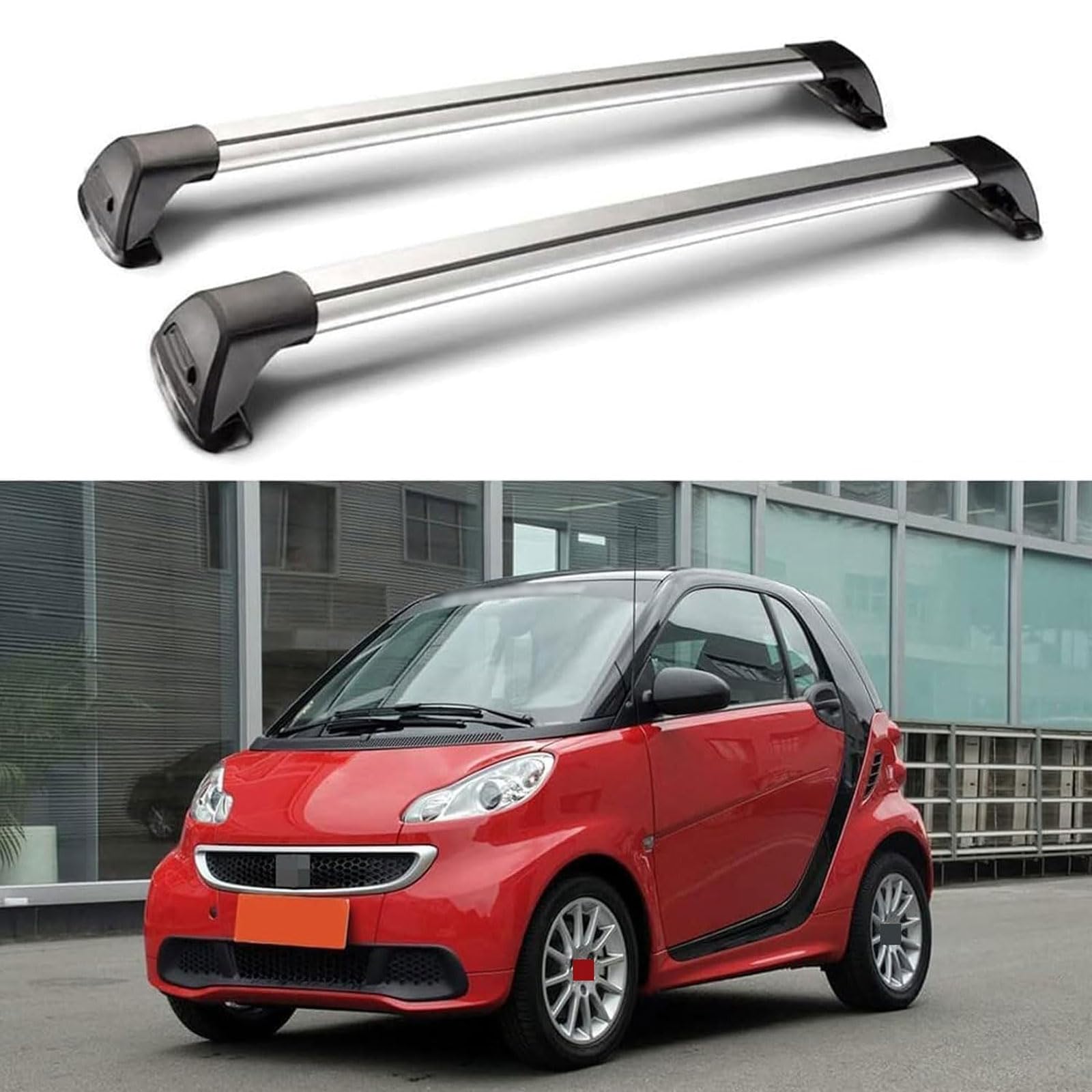 Dachgepäckträger-Querträger kompatibel für Smart Fortwo 451 2 Door 2009 2010 2011 2012 2013 2014 2015, Dachreling-Querträger, Dachgepäckträger von XPZBTV