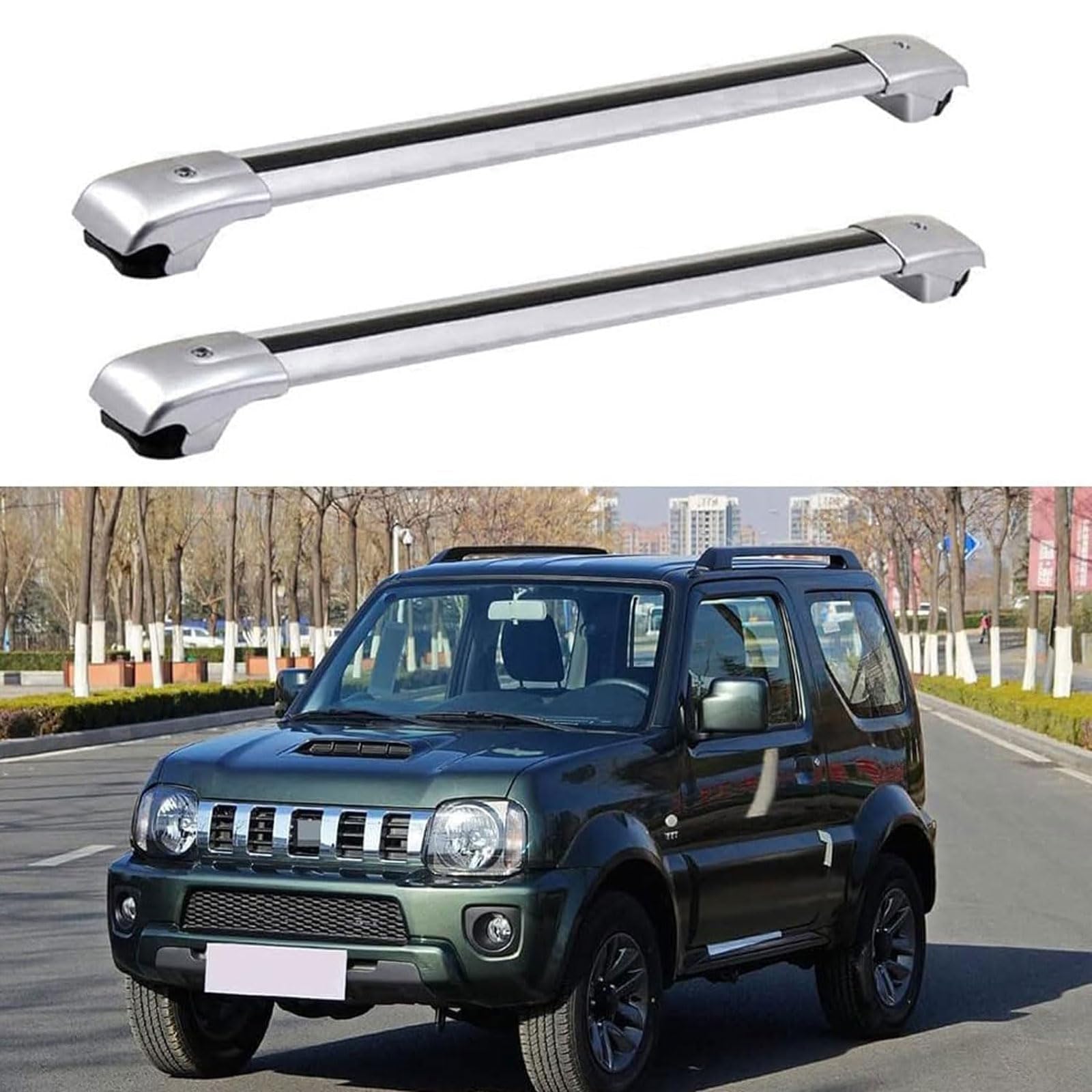 Dachgepäckträger-Querträger kompatibel für Suzuki Jimny 1998 1999 2000 2001 2002 2003 2004 2005 2006 2007-2018, Dachreling-Querträger, Dachgepäckträger von XPZBTV