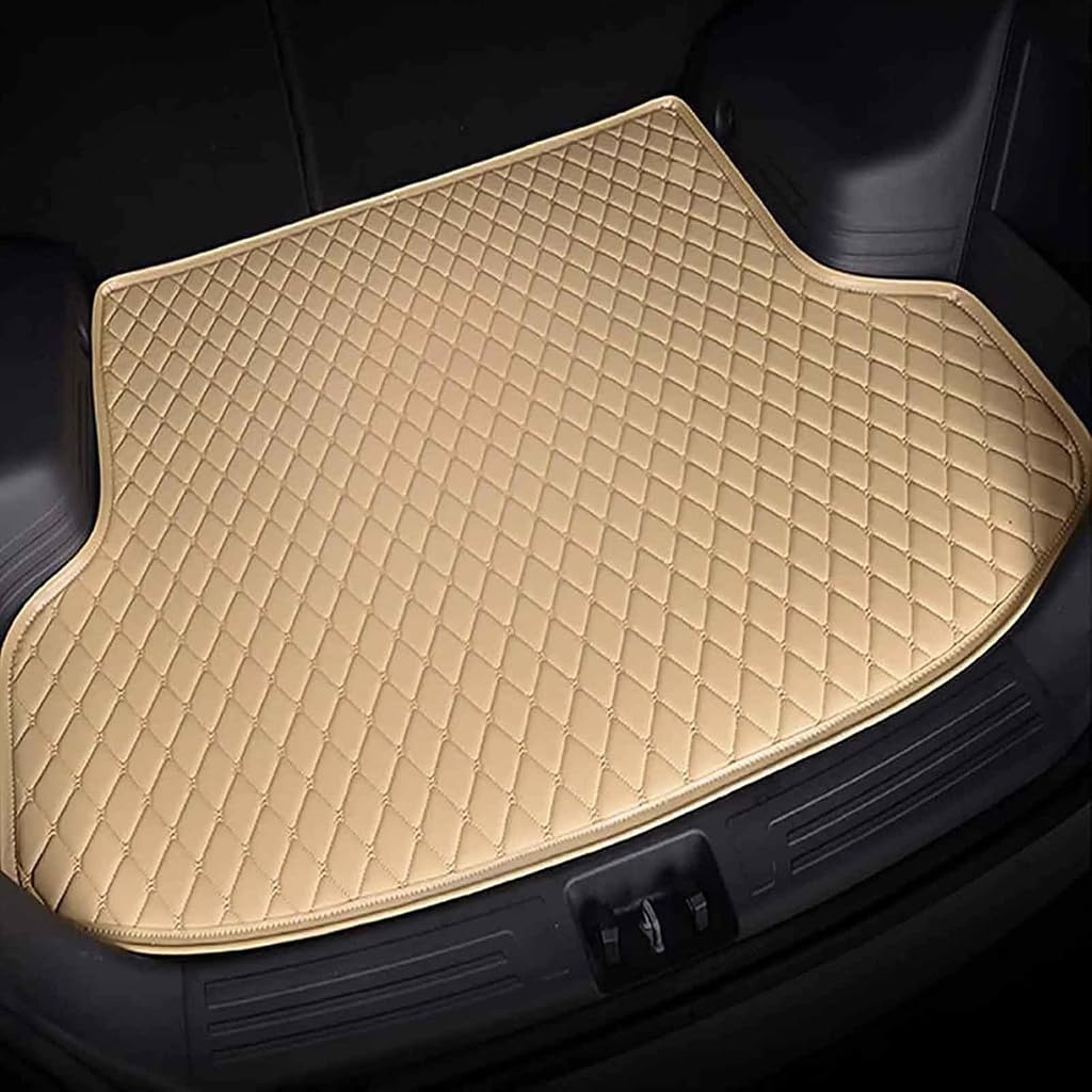 Auto Leder Kofferraummatten für Mazda 3 Wagon 2009-2013, Auto Kofferraumwanne Schutzmatte Zubehör,A-beige von XQHZFDPX