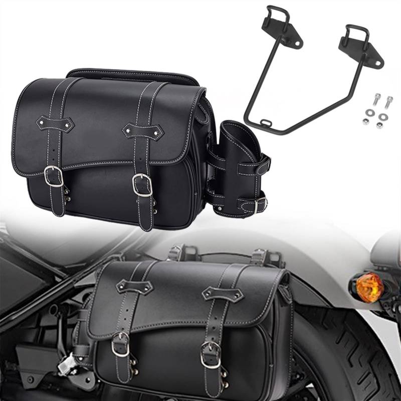 Für Honda Rebel 500 CMX500 2017 2018 2019 2020 2021 Motorrad Satteltasche Seitentasche 15L PU wasserdichte Tasche Rebel 500 CMX 500 Satteltaschen Schmücken (Color : Bundle Left) von XQSSB