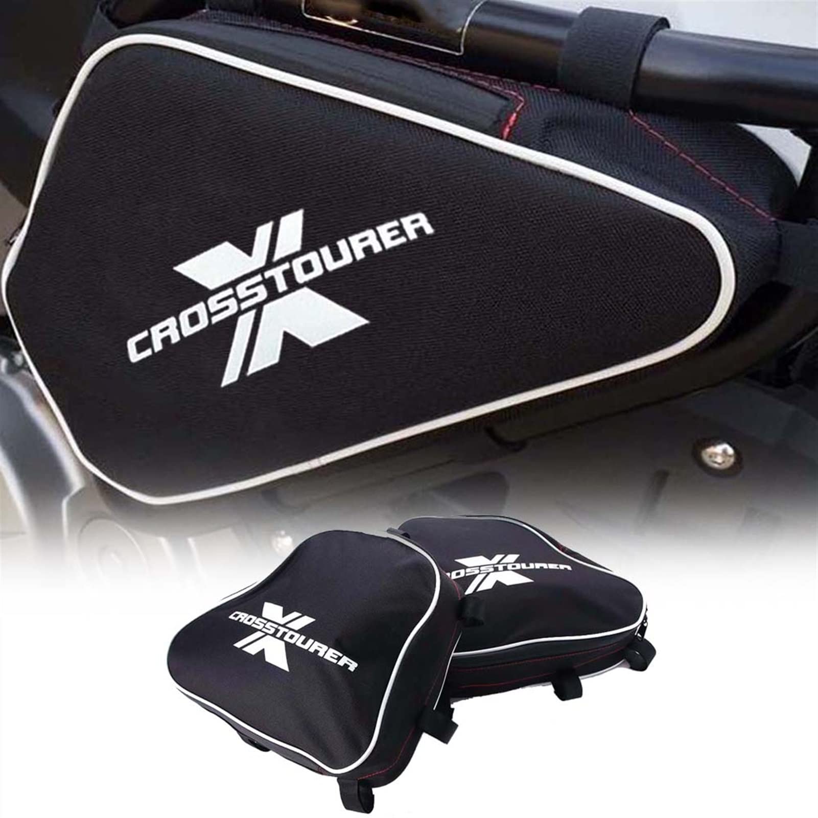 Motorrad-Werkzeugtasche Für Honda Vfr1200x Crosstourer Rahmen Original-Stoßstangen-Reparatur-Platzierung Sport-Nylon-Schwarze wasserdichte Taschen Schmücken von XQSSB