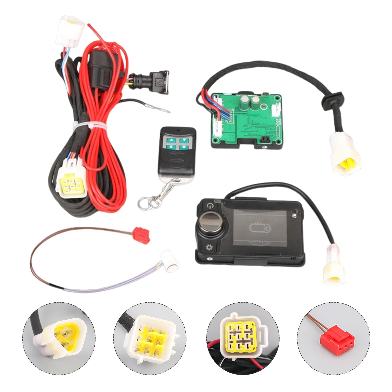 XQZMD 12 V 5 KW Auto Heizung Steuerplatine, Auto Luft Diesel Heizung Standheizung Motherboard mit Schalter & Fernbedienung & Kabelbaum & Sensor (B) von XQZMD