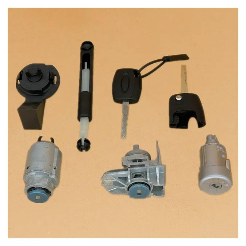 Autotürschloss Ganze Schloss Set Zylinder Zündung Tür Motorhaube Schloss Für Ford Für Focus II 2005-2014 4M5AA22050BN 1355231 Zentralverriegelung Stellelement(Key Set 1) von XRUKGUO