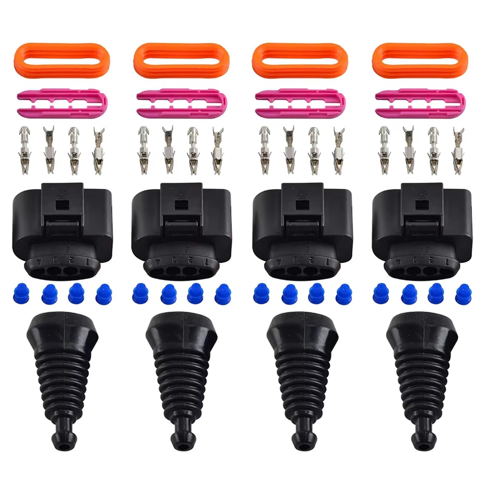 CDI Zündspule 1/4 Set Auto-Zündspule Am Stecker Ersatz 1J0998724 Für A4 A6 A8 Für Golf Für Jetta Für Passat Zündspule Kabelbaum Stecker Stecker Reparatursatz Zündungen(4piece) von XRUKGUO