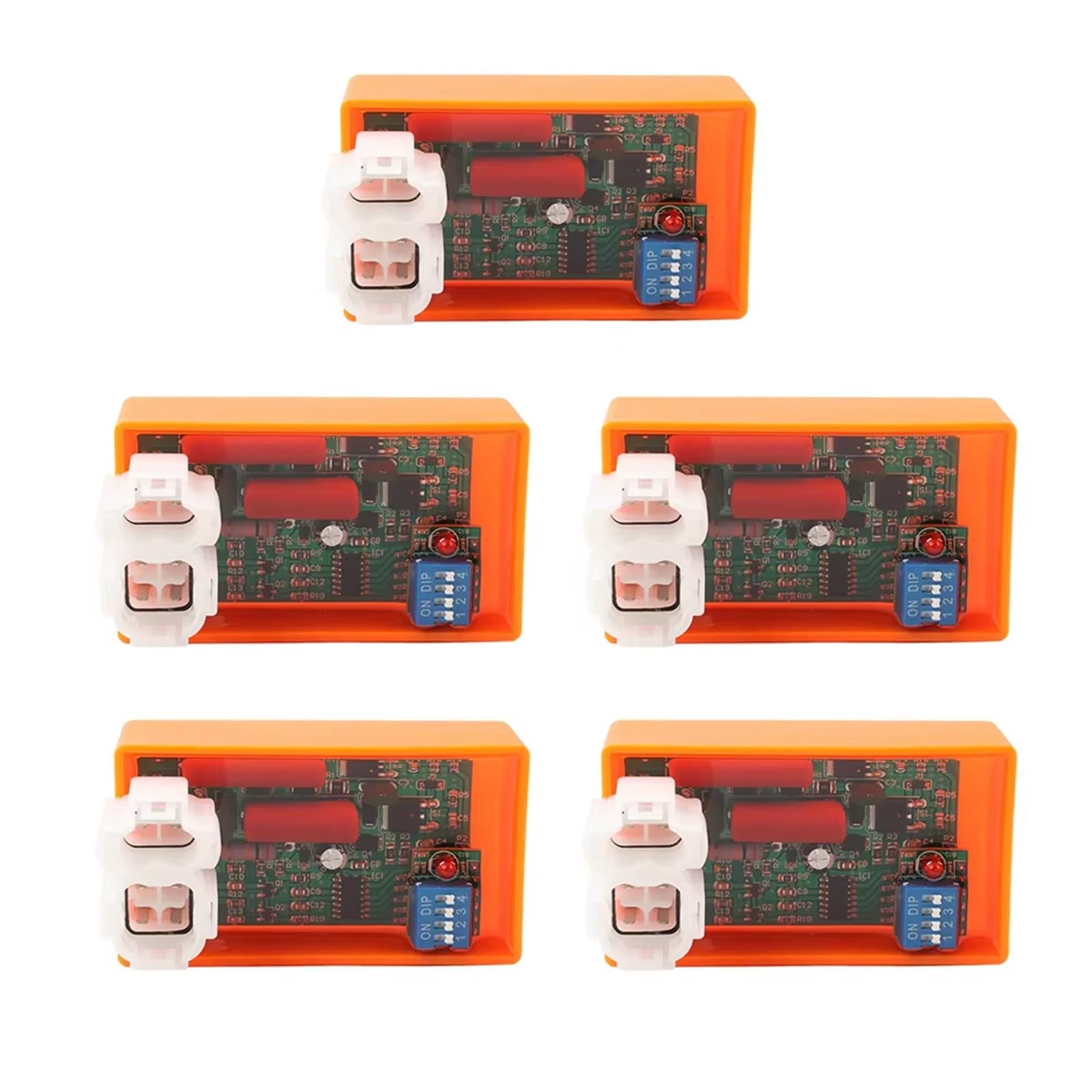 CDI Zündspule Motorrad 6 Pin Zündung Zünden System Einheit AC CDI Box Mit DIP Schalter Für GY DM 200 YABEN 50 XR250R CS XLR 125 GY6 CRF230F Zündungen(Orange 5 Pieces) von XRUKGUO