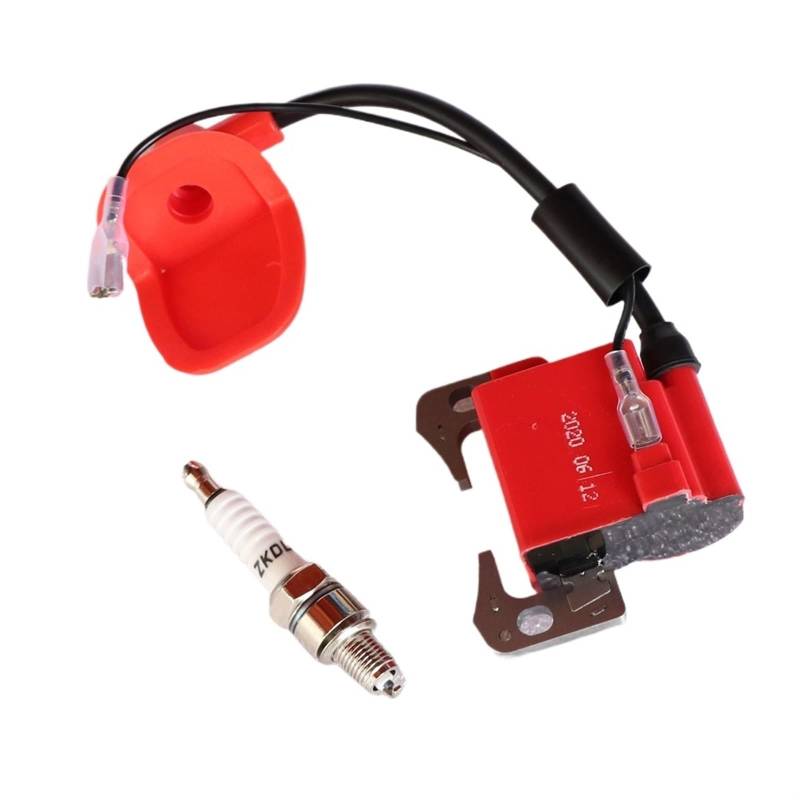 CDI Zündspule ZÜNDSPULE Set Für 43cc 47cc 49cc Für Mini Quad Pocket Dirt Bike ATV 2-Hub Motor Teil Mit L7T CMR5H ZKDL BM6A Zündkerze Zündungen(Red ZKDL) von XRUKGUO