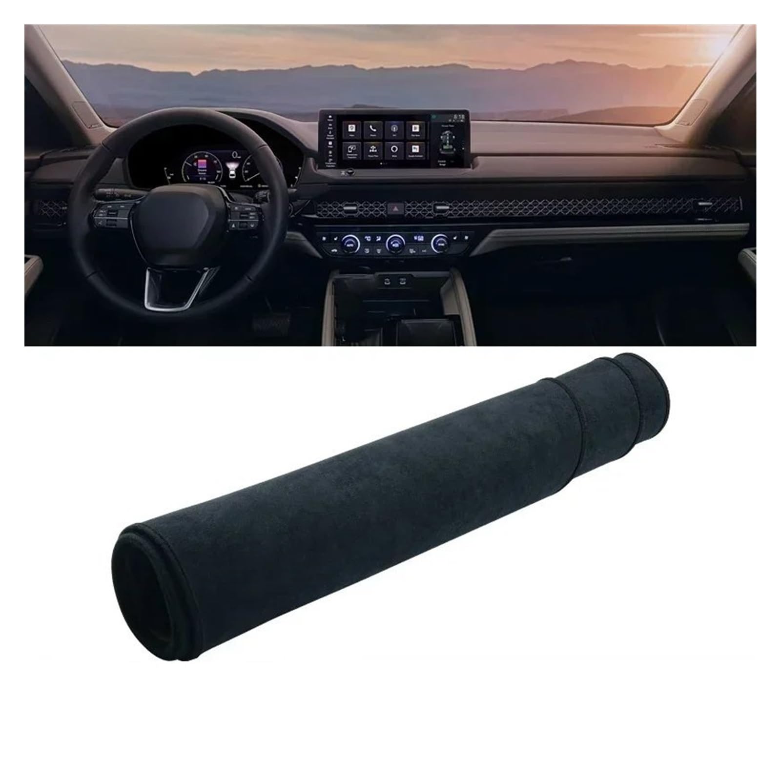 Car Dashboard Cover Mat Für Accord 11th 2023 2024 Für Accord 11 Auto Armaturenbrett Abdeckung Armaturenbrett Matte Sonnenschutz Instrumententafel rutschfeste Unterlage Armaturenbrett Matte(B Black) von XRUKGUO