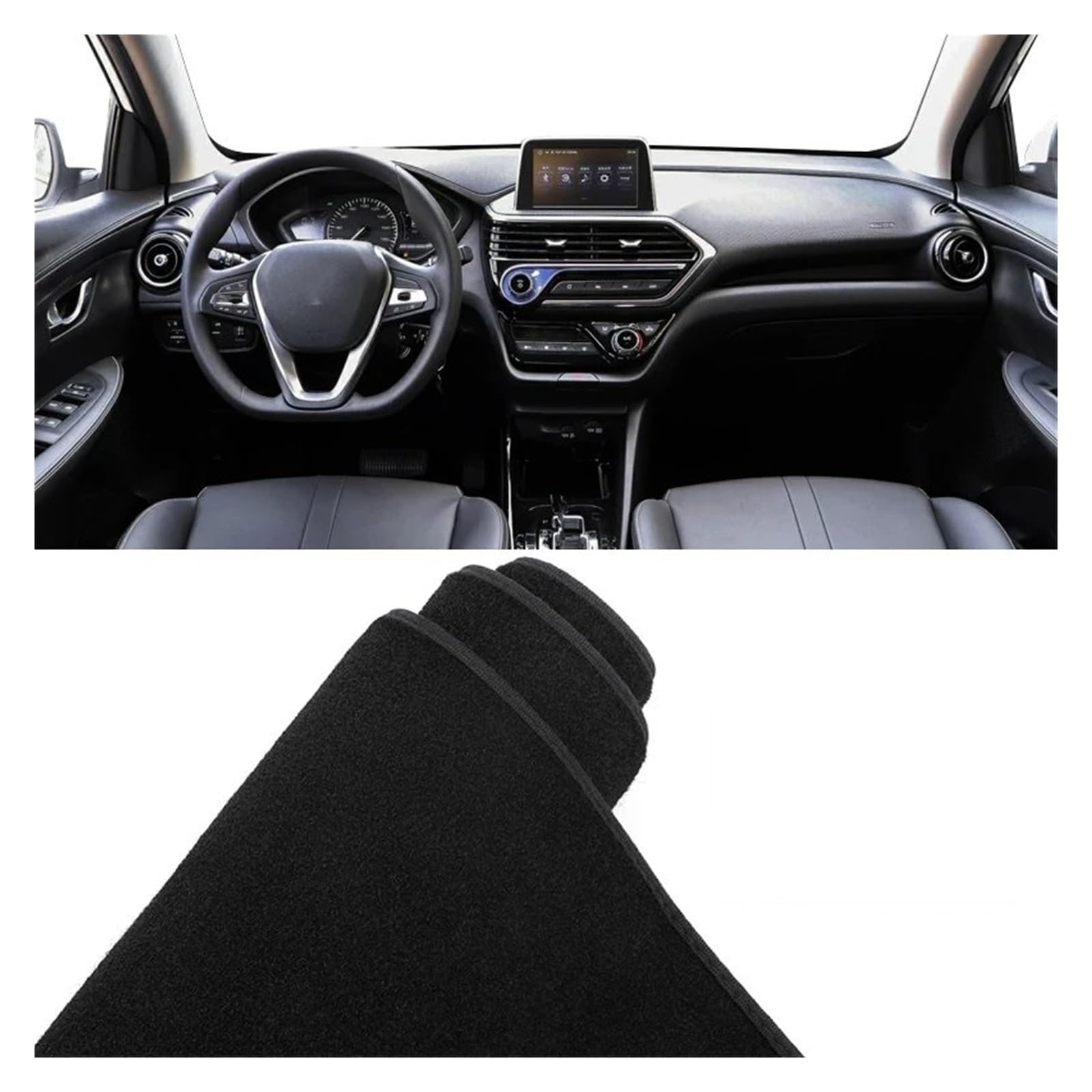 Car Dashboard Cover Mat Für Changan Für Alsvin 2018 2019 2020 2021 2022 2023 Auto-Armaturenbrett-Pad Instrumenten-Schreibtisch-Abdeckungsmatte rutschfest Armaturenbrett Matte(A Black Side) von XRUKGUO