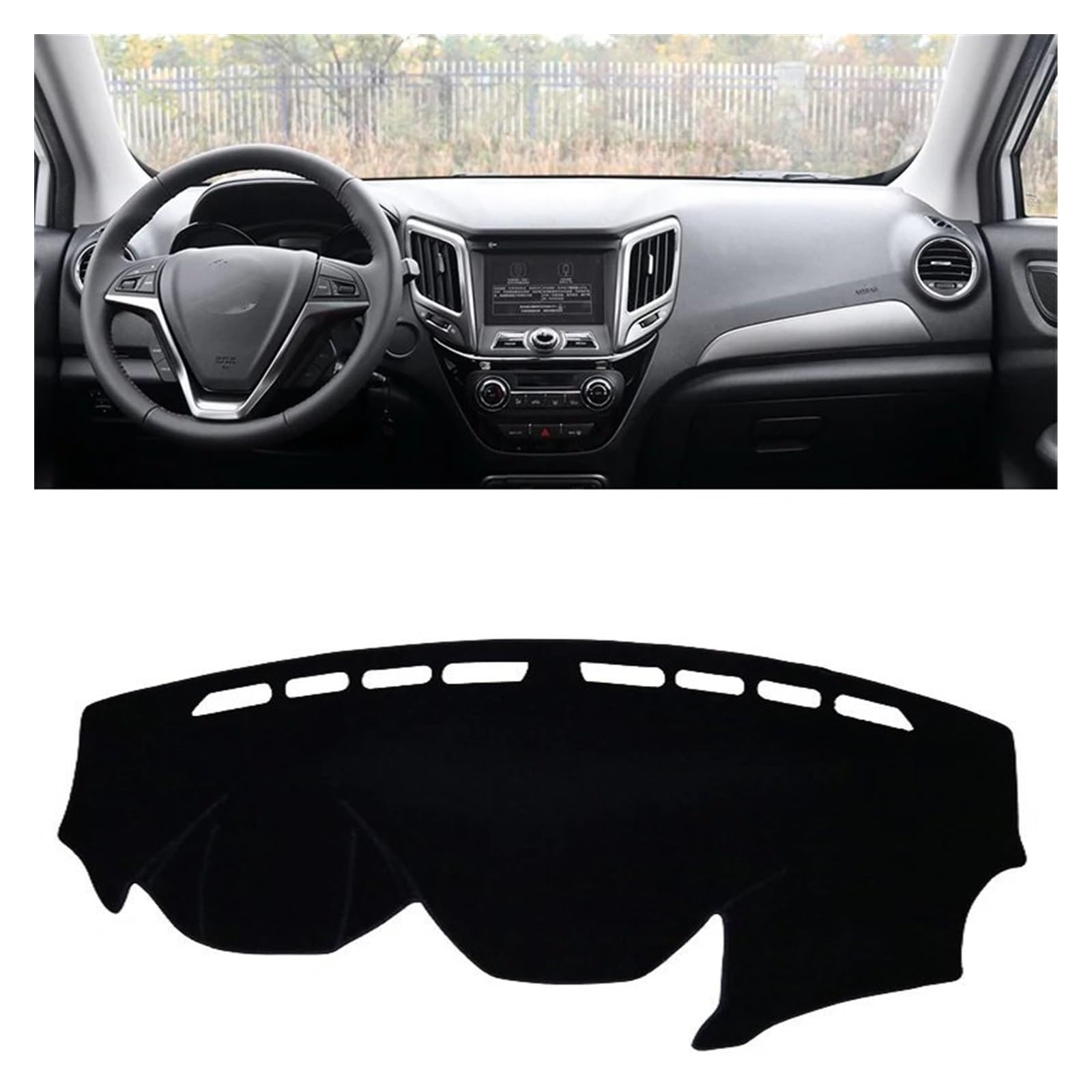 Car Dashboard Cover Mat Für Changan Für CS15 2016-2019 2020 2021 2022 2023 Auto Armaturenbrett Abdeckung Matte Armaturenbrett Sonnenschutz Teppichschutz Armaturenbrett Matte(A 16-18 Black) von XRUKGUO