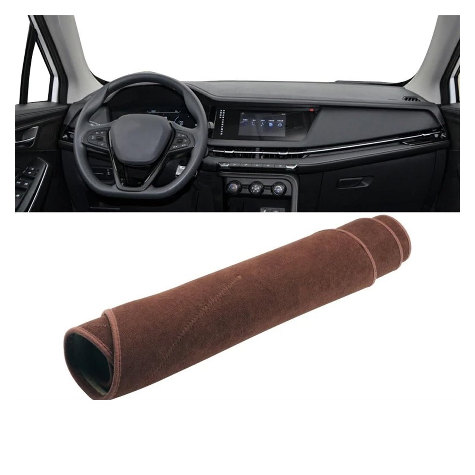 Car Dashboard Cover Mat Für Changan Für CS15 2016-2019 2020 2021 2022 2023 Auto Armaturenbrett Abdeckung Matte Armaturenbrett Sonnenschutz Teppichschutz Armaturenbrett Matte(B 19-23 Brown) von XRUKGUO