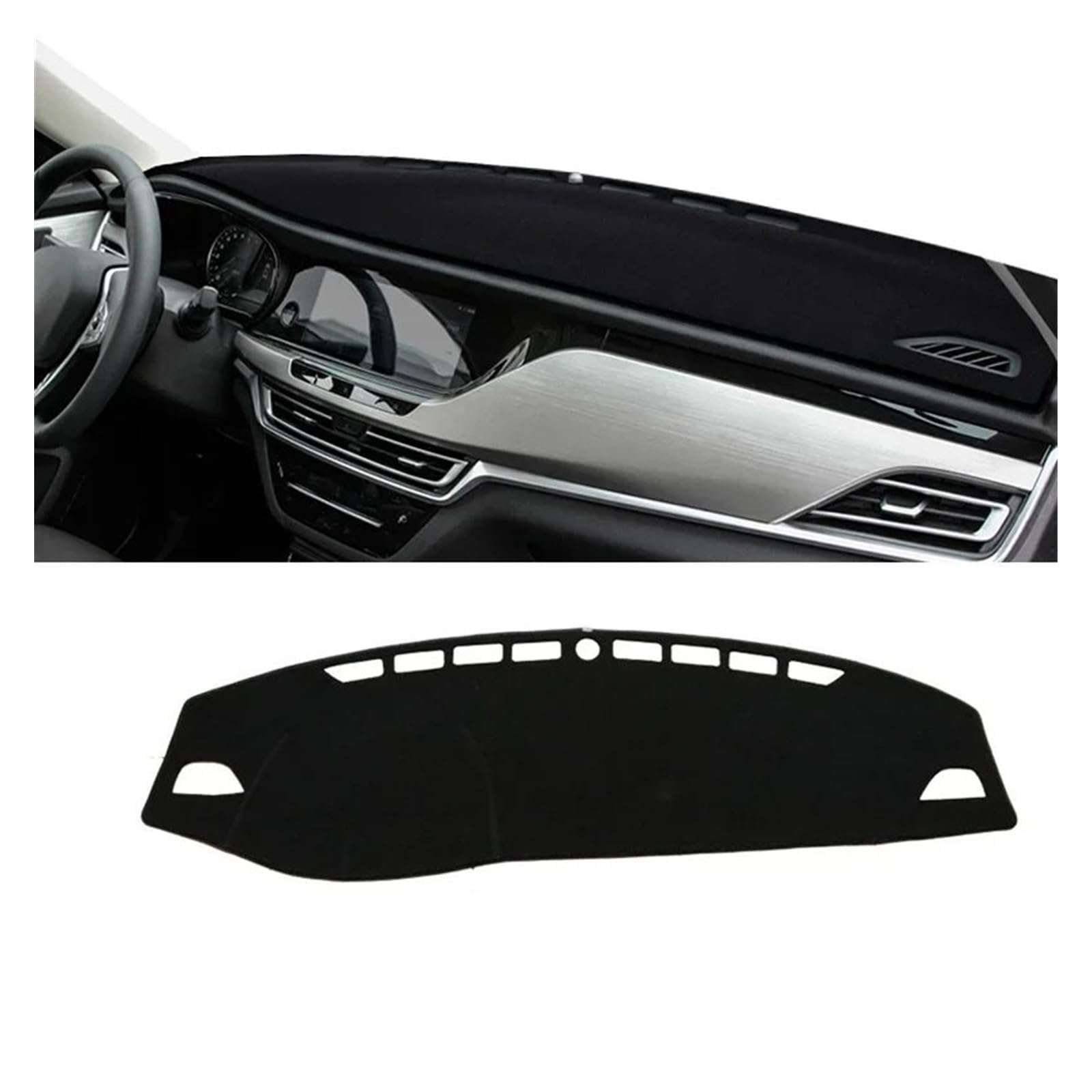 Car Dashboard Cover Mat Für Changan Für CS35 Plus 2018 2019 2020 2021 2022 2023 Für CS 35 Auto-Armaturenbrett-Abdeckung Sonnenschutz rutschfeste Matte Innenraum Armaturenbrett Matte(Black Side) von XRUKGUO