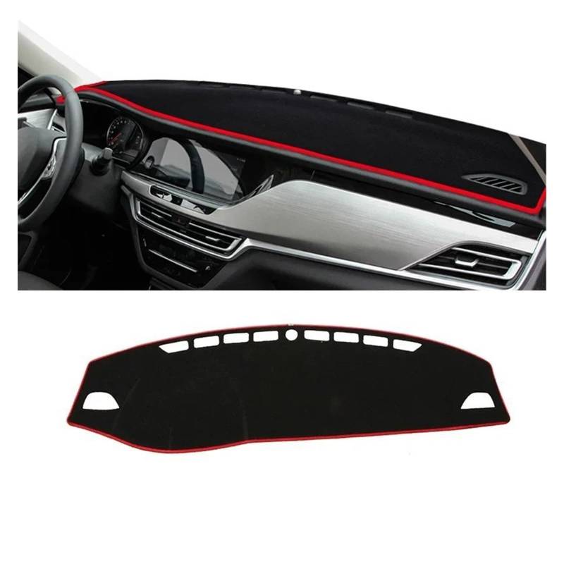 Car Dashboard Cover Mat Für Changan Für CS35 Plus 2018 2019 2020 2021 2022 2023 Für CS 35 Auto-Armaturenbrett-Abdeckung Sonnenschutz rutschfeste Matte Innenraum Armaturenbrett Matte(Red Side) von XRUKGUO