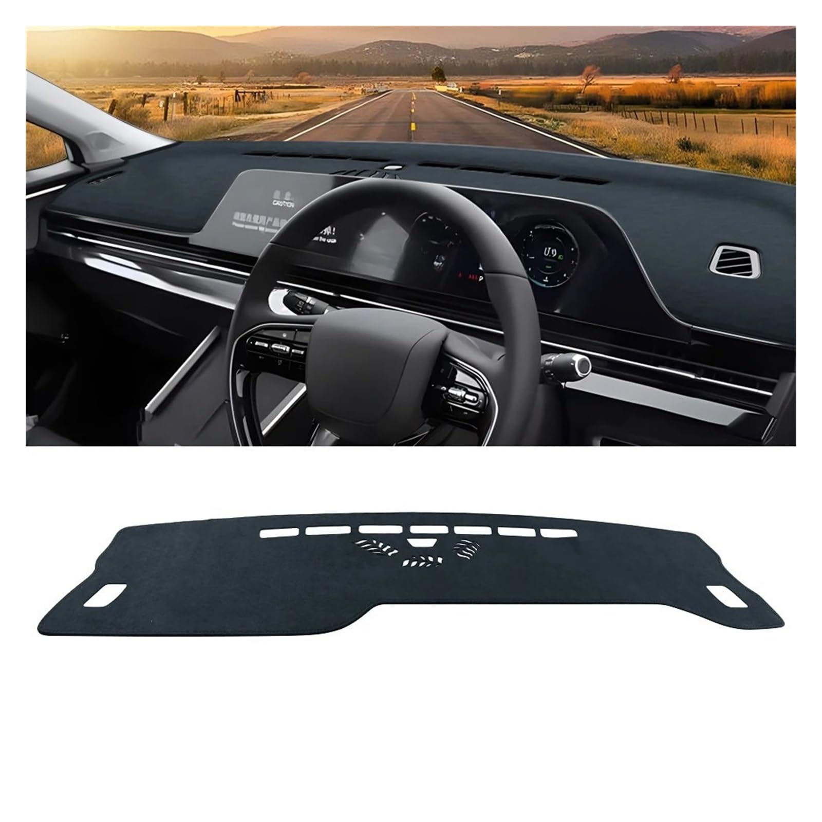 Car Dashboard Cover Mat Für Chery Für Omoda 5 Für C5 2022 2023 2024 Auto-Armaturenbrett-Abdeckung Sonnenschutzmatte Instrumententafel-Teppiche Armaturenbrett Matte(RHD Black) von XRUKGUO