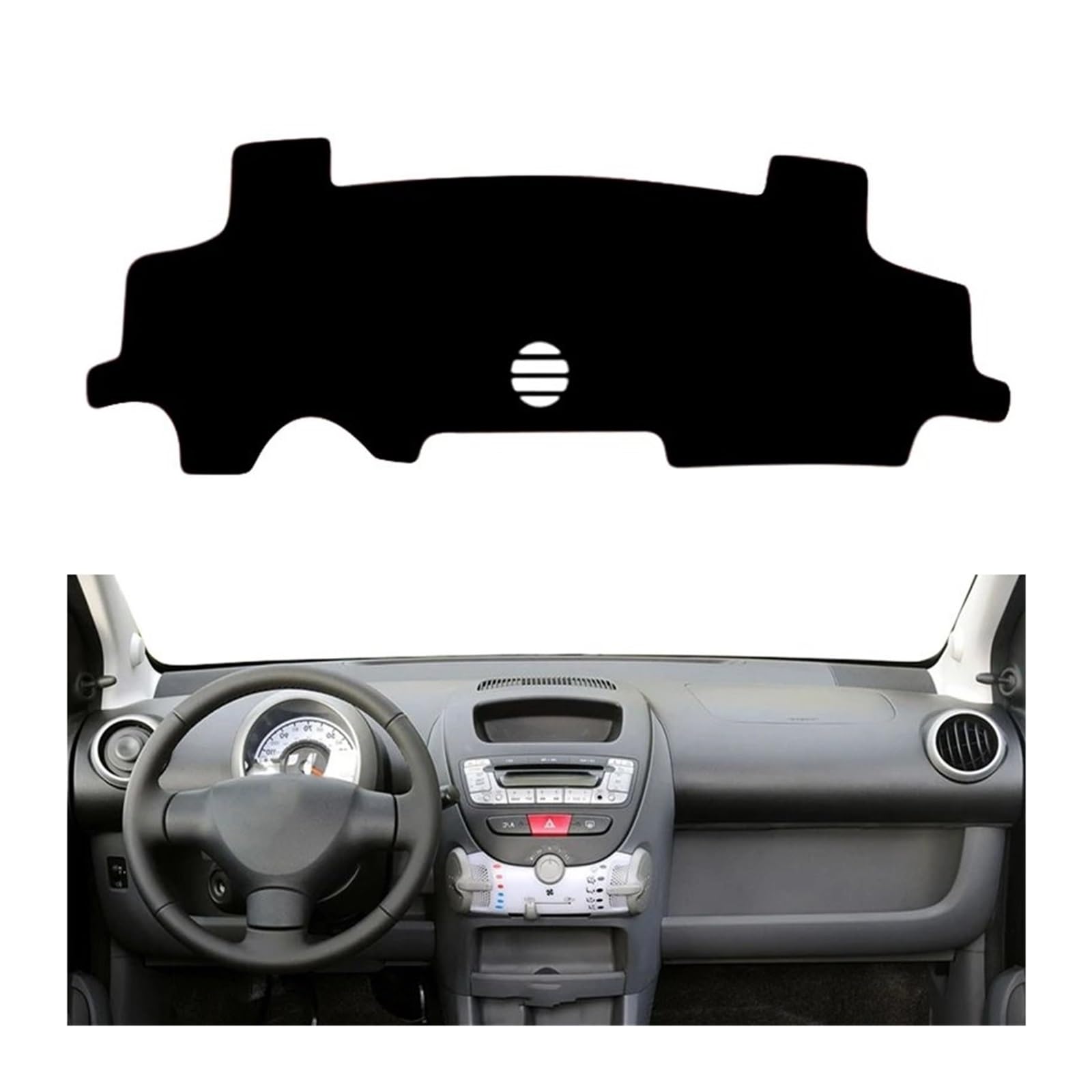 Car Dashboard Cover Mat Für Citroen Für C1 2005 2006 2007 2008 2009 2010-2014 Auto Dashmat Dashboard Abdeckung Pad Matte Sonnenschirm Schützen Teppich Kissen Armaturenbrett Matte(Schwarz,Lhd) von XRUKGUO