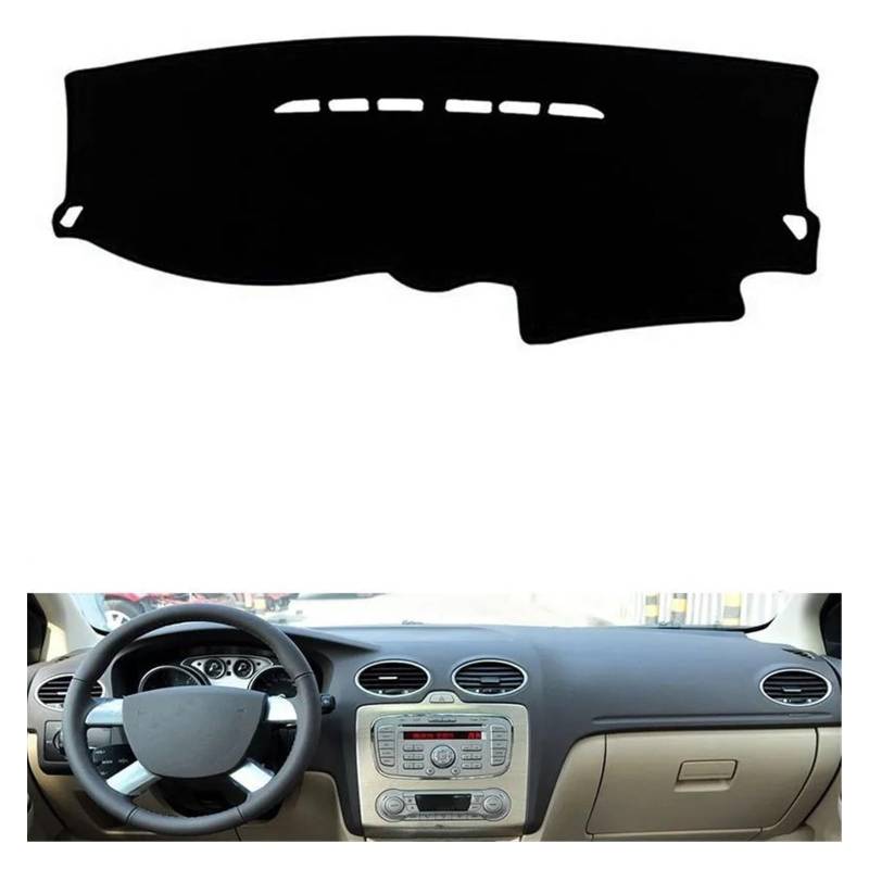 Car Dashboard Cover Mat Für Ford Für Focus 2 Für MK2 2005 2006 2007-2011 Armaturenbrettmatte Abdeckung Dashmat Pad Sonnenschutz Instrument Teppich LHD Armaturenbrett Matte(Black Side) von XRUKGUO