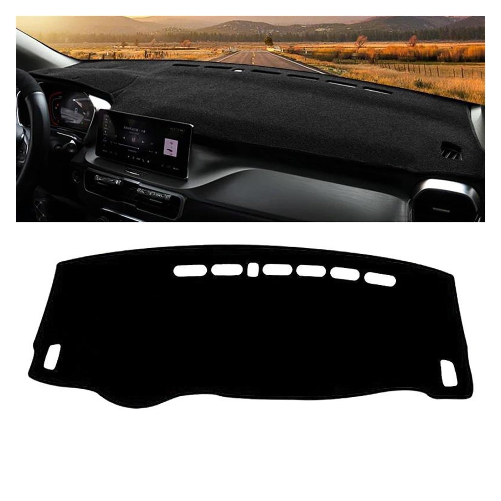 Car Dashboard Cover Mat Für Geely Für Coolray Für SX11 2019 2020 2021 2022 2023 Auto Armaturenbrett Abdeckung Matte Instrumententafel Teppich Rutschfeste Unterlage DashMat Armaturenbrett Matte(A Black von XRUKGUO