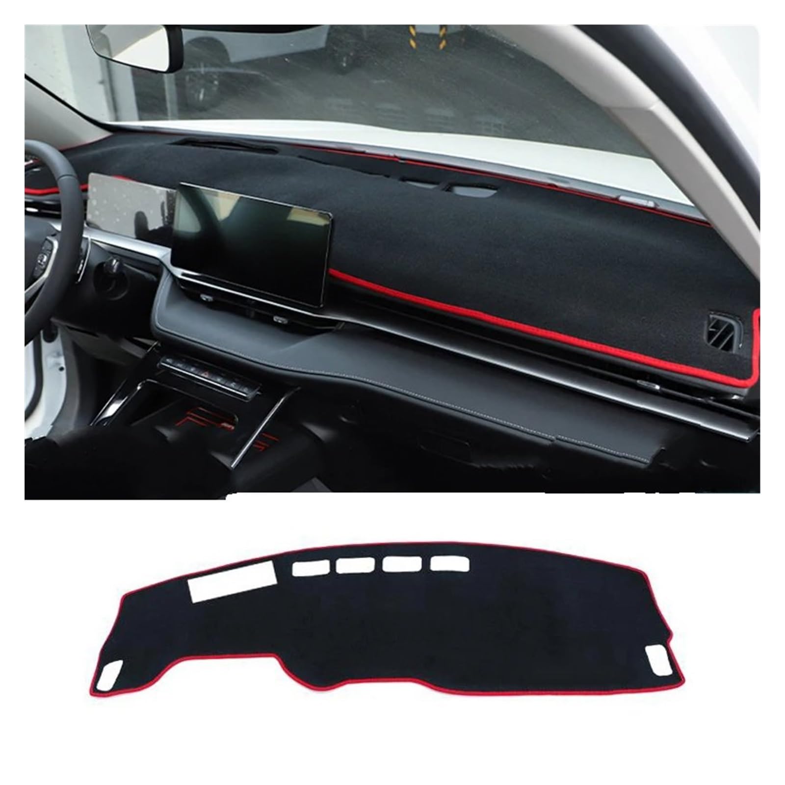 Car Dashboard Cover Mat Für Haval Für H6 3. Generation 2021 2022 2023 Für HEV Für PHEV Auto Armaturenbrettabdeckung Armaturenbrettmatte Sonnenschutz Rutschfeste Unterlage Armaturenbrett Matte(A Red Si von XRUKGUO