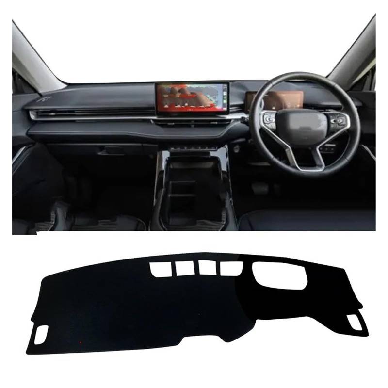 Car Dashboard Cover Mat Für Haval Für H6 3. Generation 2021 2022 2023 Für HEV Für PHEV Auto Armaturenbrettabdeckung Armaturenbrettmatte Sonnenschutz rutschfeste Unterlage Armaturenbrett Matte(A Black von XRUKGUO