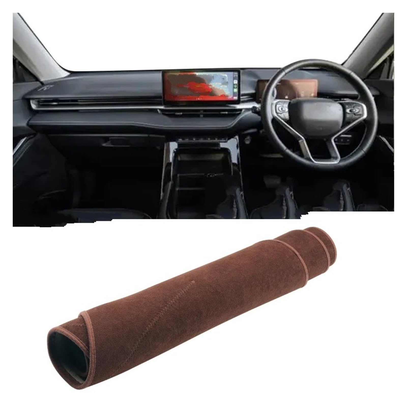 Car Dashboard Cover Mat Für Haval Für H6 3. Generation 2021 2022 2023 Für HEV Für PHEV Auto Armaturenbrettabdeckung Armaturenbrettmatte Sonnenschutz rutschfeste Unterlage Armaturenbrett Matte(B Brown von XRUKGUO