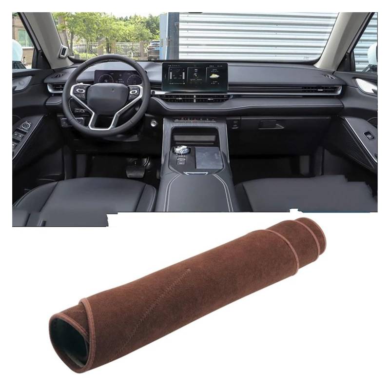 Car Dashboard Cover Mat Für Haval Für H6 3. Generation 2021 2022 2023 Für HEV Für PHEV Auto Armaturenbrettabdeckung Armaturenbrettmatte Sonnenschutz rutschfeste Unterlage Armaturenbrett Matte(B Brown von XRUKGUO