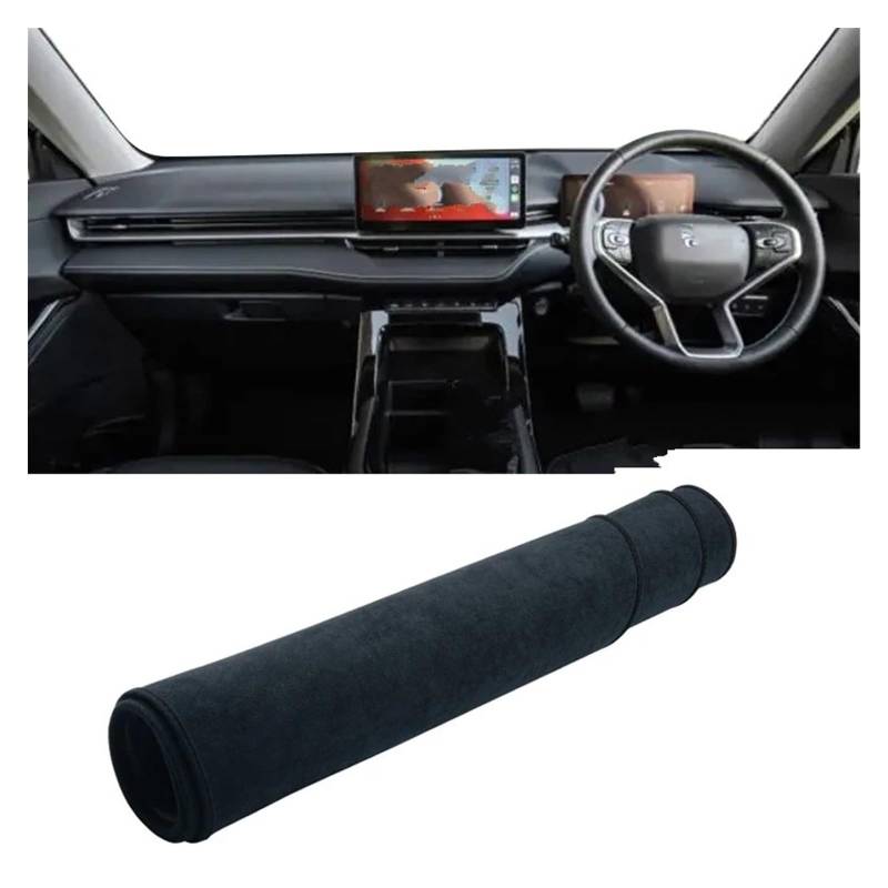 Car Dashboard Cover Mat Für Haval Für H6 3. Generation 2021 2022 2023 Für HEV Für PHEV Auto Armaturenbrettabdeckung Armaturenbrettmatte Sonnenschutz rutschfeste Unterlage Armaturenbrett Matte(B Black von XRUKGUO