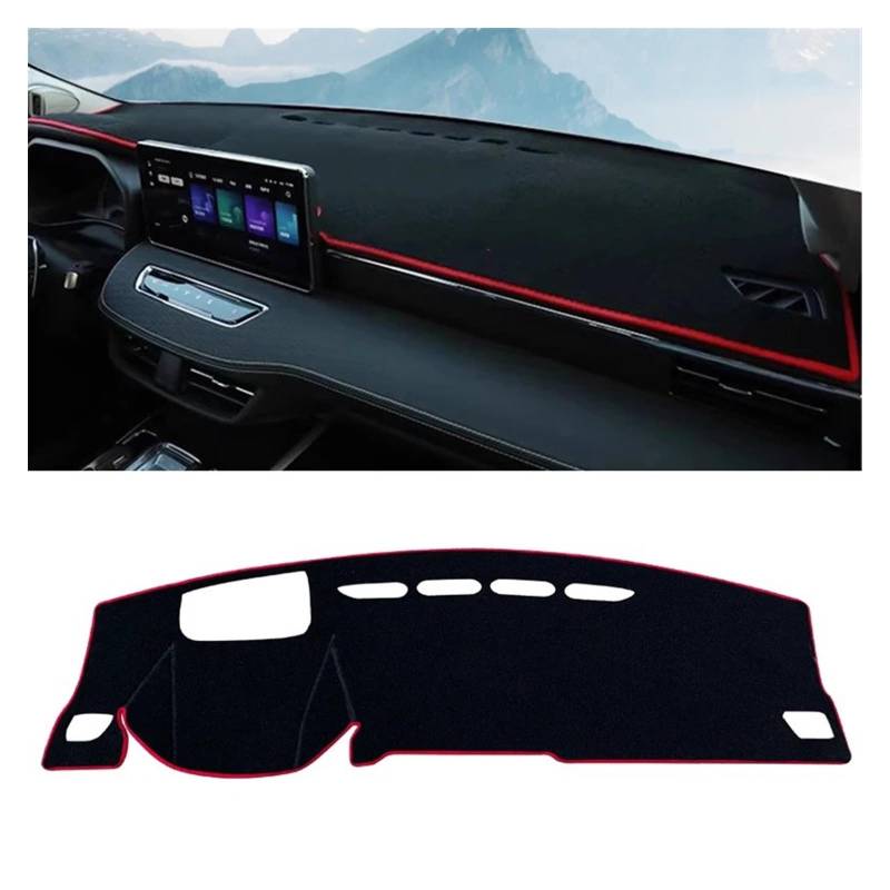 Car Dashboard Cover Mat Für Haval Für Jolion 2021 2022 2023 Auto-Armaturenbrett-Abdeckung Sonnenschutzmatten Vermeiden Sie Lichtpads Fall Teppiche Schutz Armaturenbrett Matte(with HUD Red Side) von XRUKGUO