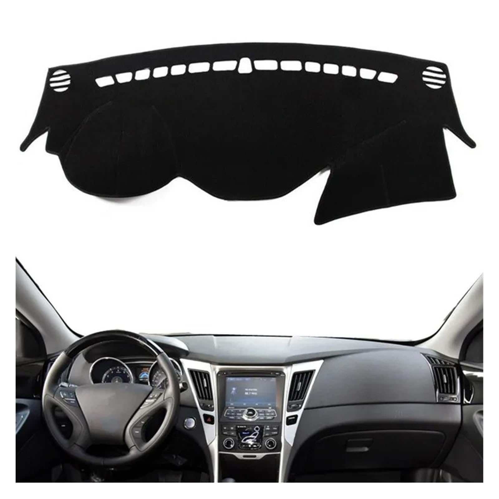 Car Dashboard Cover Mat Für Hyundai Für Sonata 2010 2011 2012 2013 2014 Für YF Dashmat Dashboard-Abdeckung Pad Matte Anti-Rutsch-Sonnenschutz-Schutzteppich Armaturenbrett Matte(Rot,Lhd) von XRUKGUO