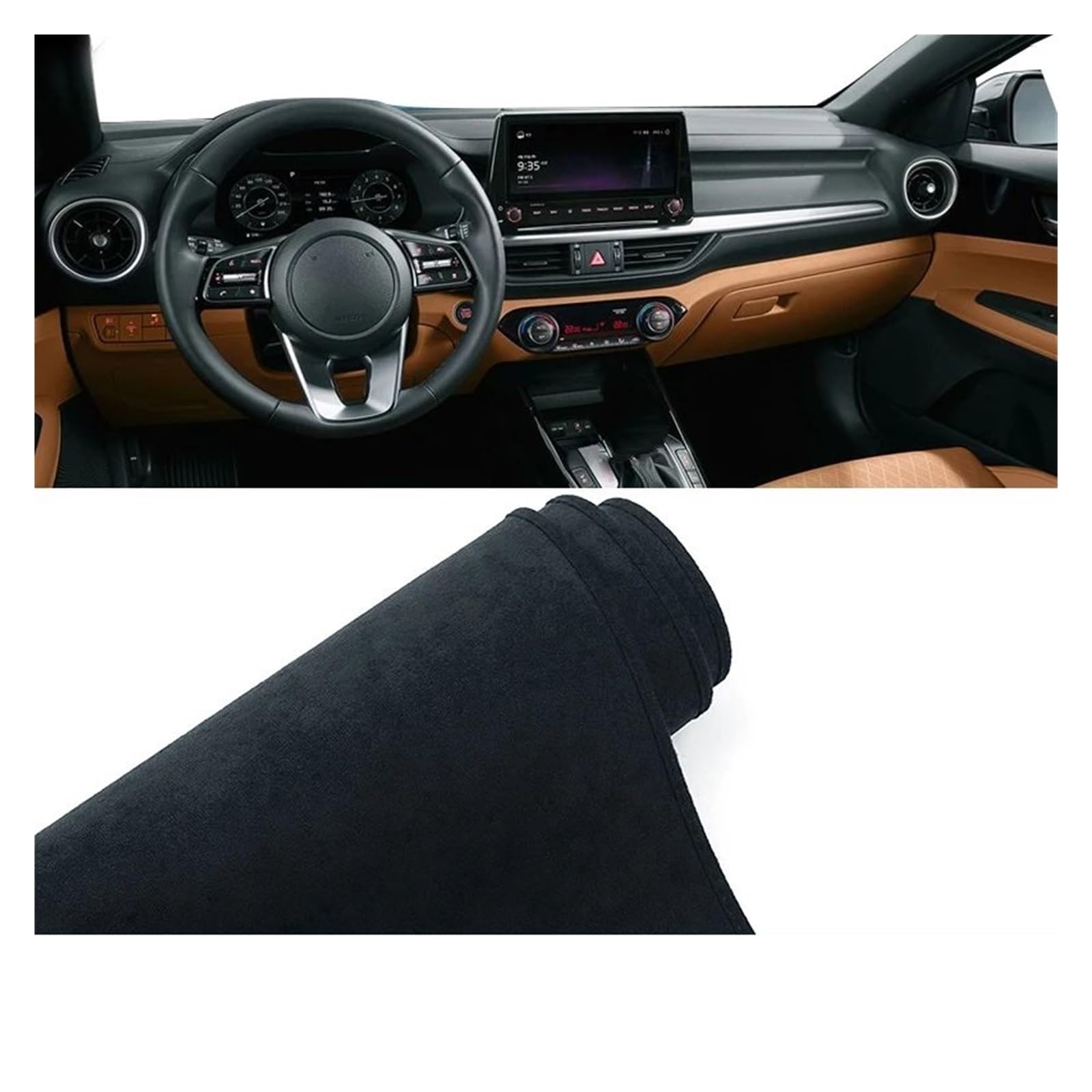 Car Dashboard Cover Mat Für Kia Für Cerato Für K3 Für Forte 2019 2020 2021 2022 Auto Armaturenbrettmatte Armaturenbrett Sonnenschutz Pad Hülle Armaturenbrettmatte Armaturenbrett Matte(B Black LHD) von XRUKGUO