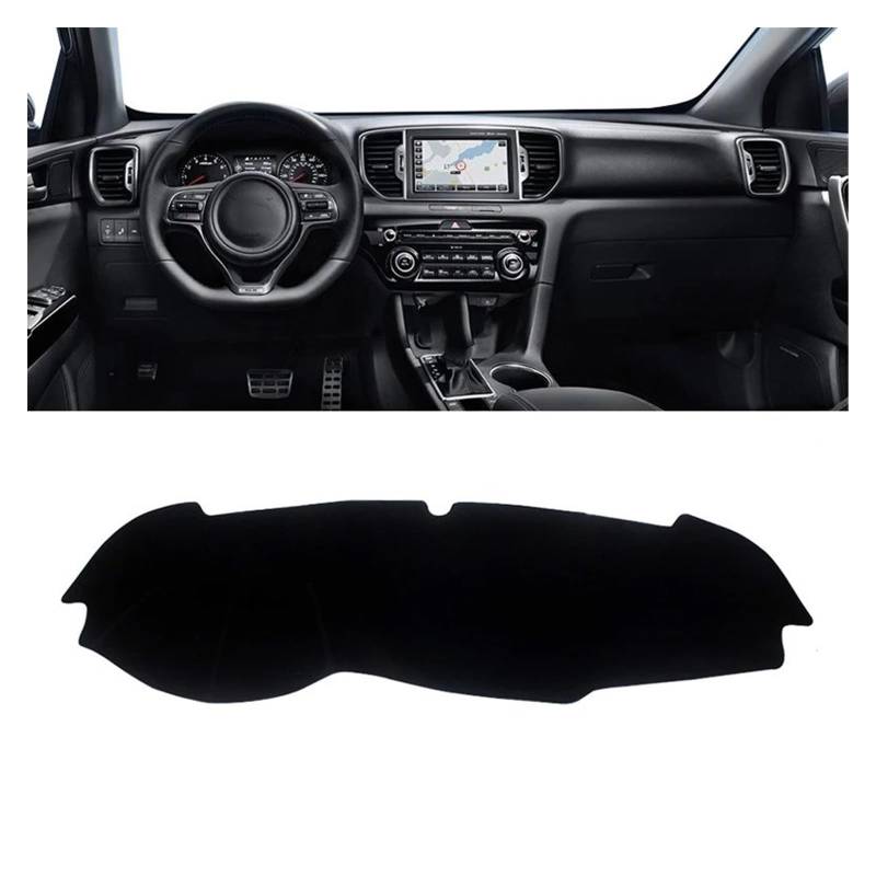 Car Dashboard Cover Mat Für Kia Für Sportage 4 Für QL 2016 2017 2018 2019-2021 Auto-Armaturenbrett-Abdeckung Sonnenschutz Vermeiden Sie Lichtmatten Rutschfeste Unterlage Armaturenbrett Matte(A Black S von XRUKGUO