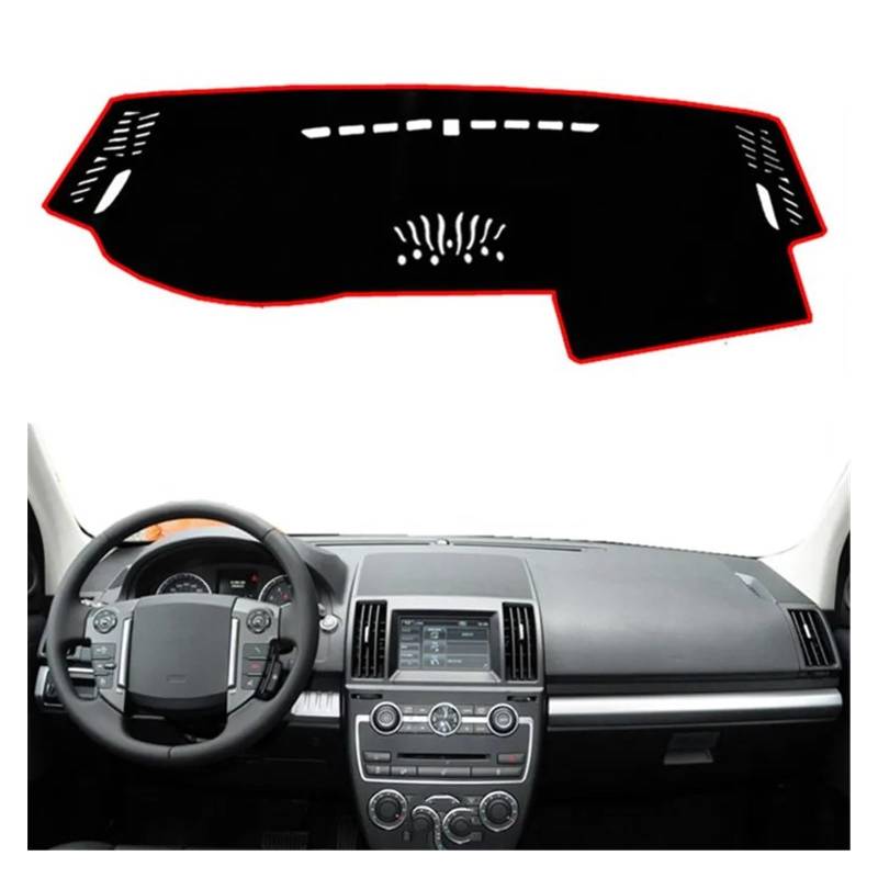 Car Dashboard Cover Mat Für Land Für Rover Für LR2 Für Freelander 2 2007 2008 2009 2010 2011-2016 Auto Armaturenbrett Abdeckung Matte Dash Sonnenschirm Teppich Armaturenbrett Matte(Schwarz,Lhd) von XRUKGUO