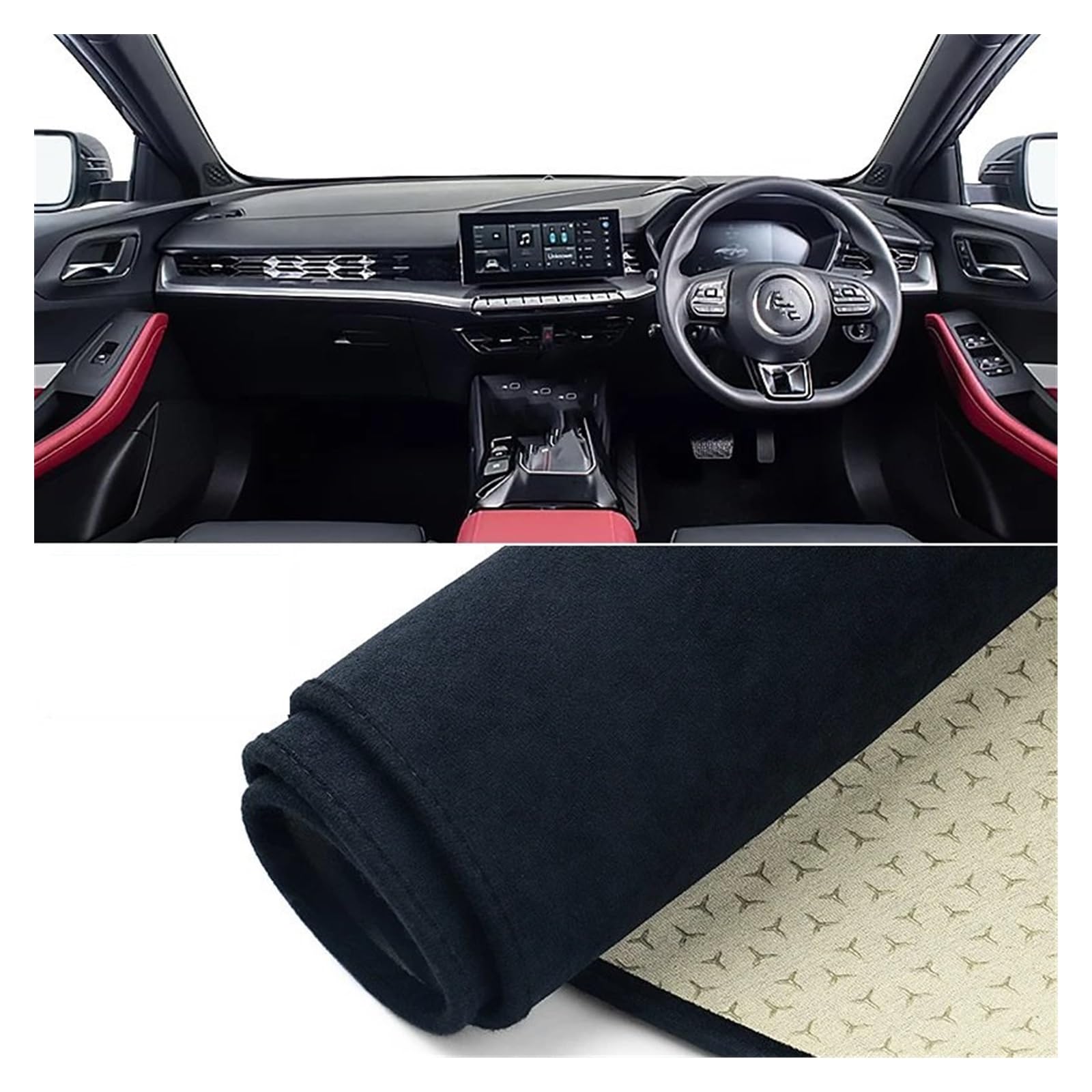 Car Dashboard Cover Mat Für MG 5 Für MG5 2020 2021 2022 2023 Auto-Armaturenbrett-Abdeckungsmatte Armaturenbrett Sonnenschutz Rutschfeste Unterlage Instrumententafelteppiche Armaturenbrett Matte(B Blac von XRUKGUO