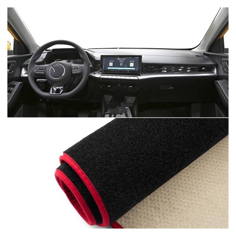 Car Dashboard Cover Mat Für MG 5 Für MG5 2020 2021 2022 2023 Auto-Armaturenbrett-Abdeckungsmatte Armaturenbrett Sonnenschutz rutschfeste Unterlage Instrumententafelteppiche Armaturenbrett Matte(A Red von XRUKGUO