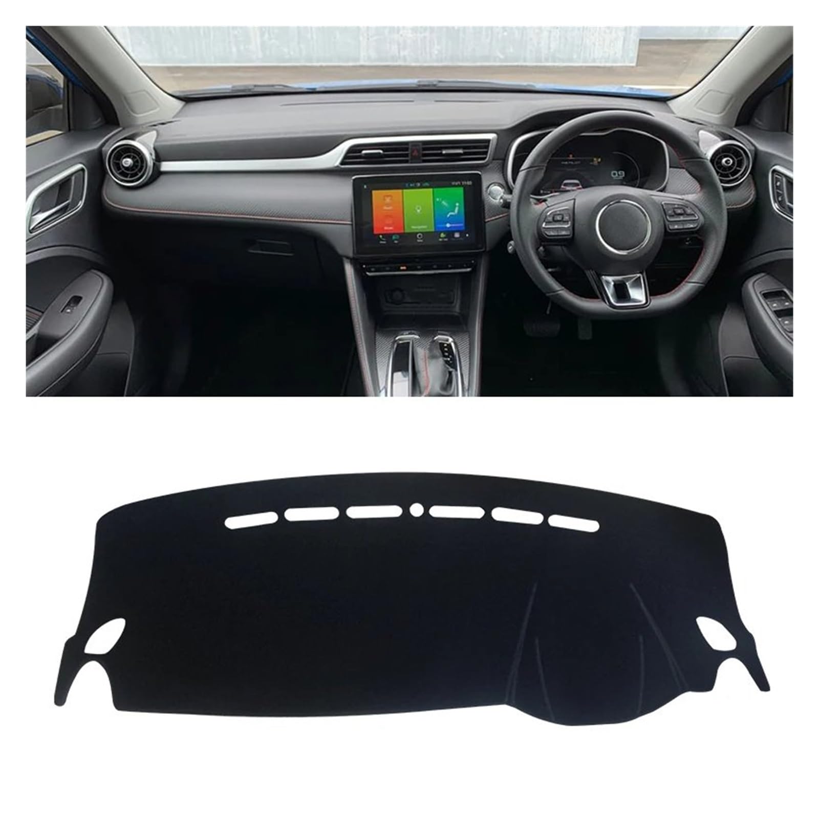 Car Dashboard Cover Mat Für MG Für ZS Für EV 2017 2018 2019 2020 2021 2022 2023 Auto Armaturenbrettabdeckung Armaturenbrettmatte Teppich Sonnenschutz Dashmat Rutschfest Armaturenbrett Matte(A RHD Blac von XRUKGUO