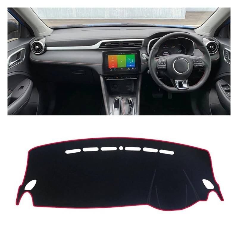 Car Dashboard Cover Mat Für MG Für ZS Für EV 2017 2018 2019 2020 2021 2022 2023 Auto Armaturenbrettabdeckung Armaturenbrettmatte Teppich Sonnenschutz Dashmat rutschfest Armaturenbrett Matte(A RHD Red von XRUKGUO