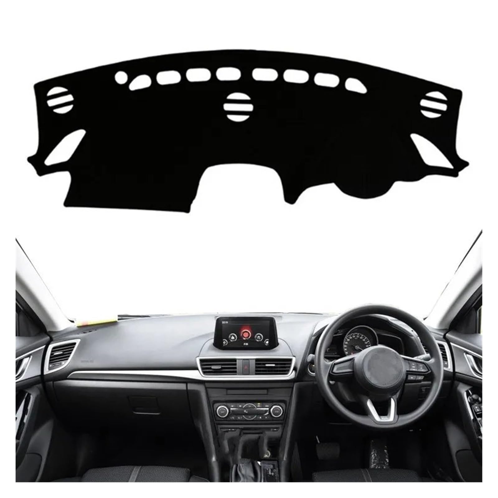 Car Dashboard Cover Mat Für Mazda 3 Für M3 2014-2018 Für AXELA Dashmat Dashboard-Abdeckungsmattenauflage Anti-UV-Dash-Sonnenschutz-Schutzteppichkissen Armaturenbrett Matte(Rot,RHD) von XRUKGUO